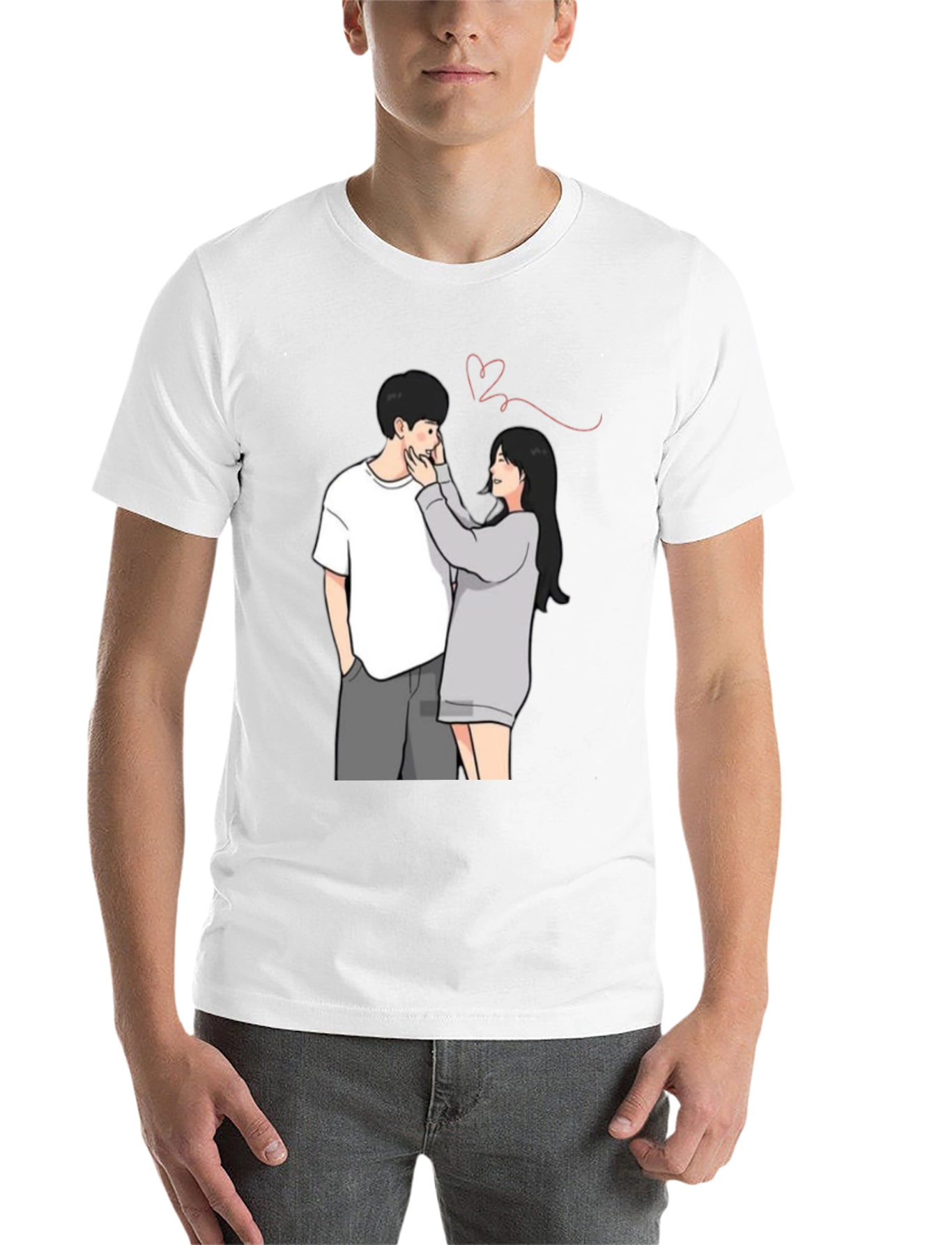 Black Couple Graphic Print Tee - Black view 14