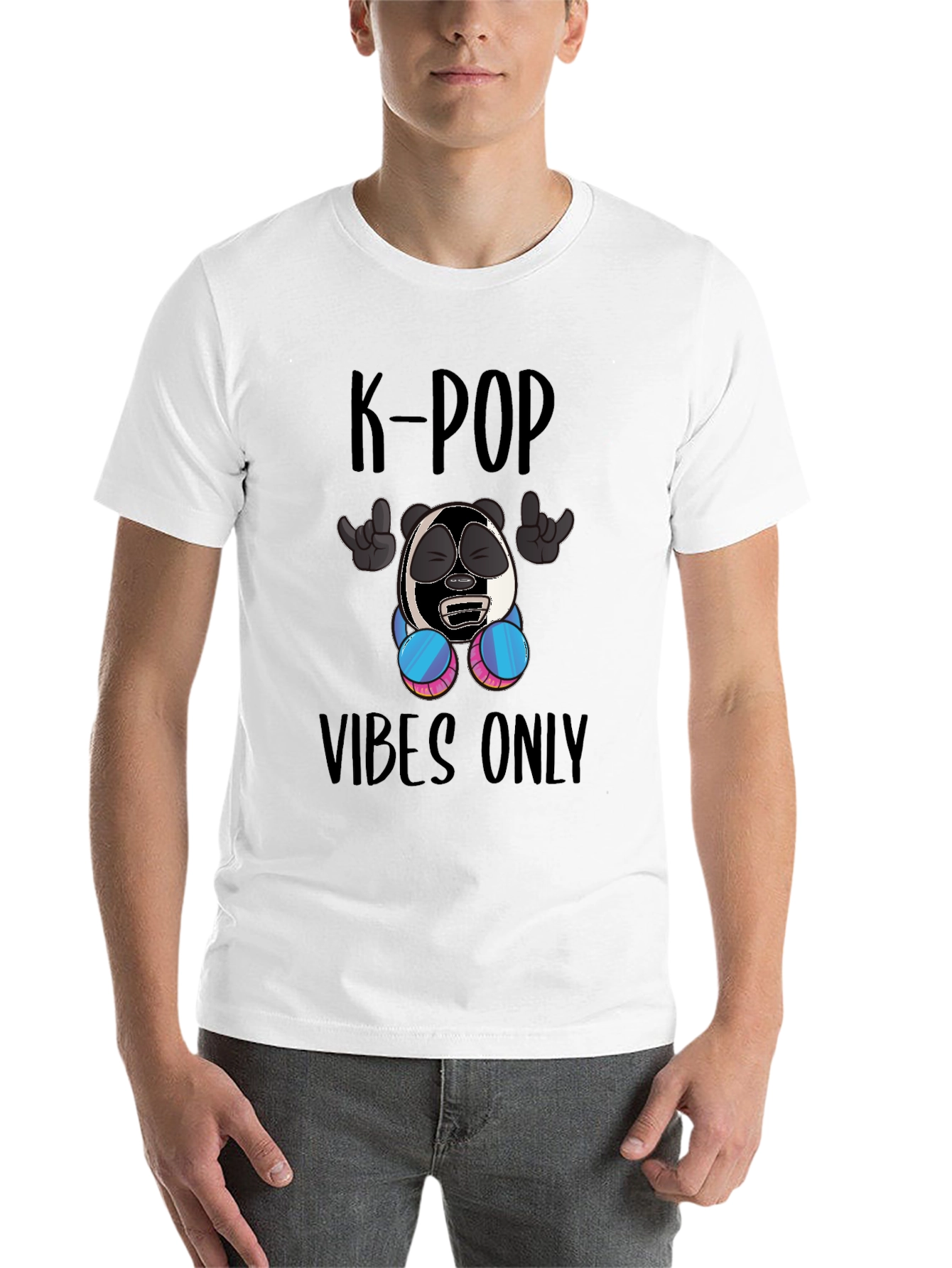 Black K-Pop Vibes Only Graphic Tee - Fun Style view 14