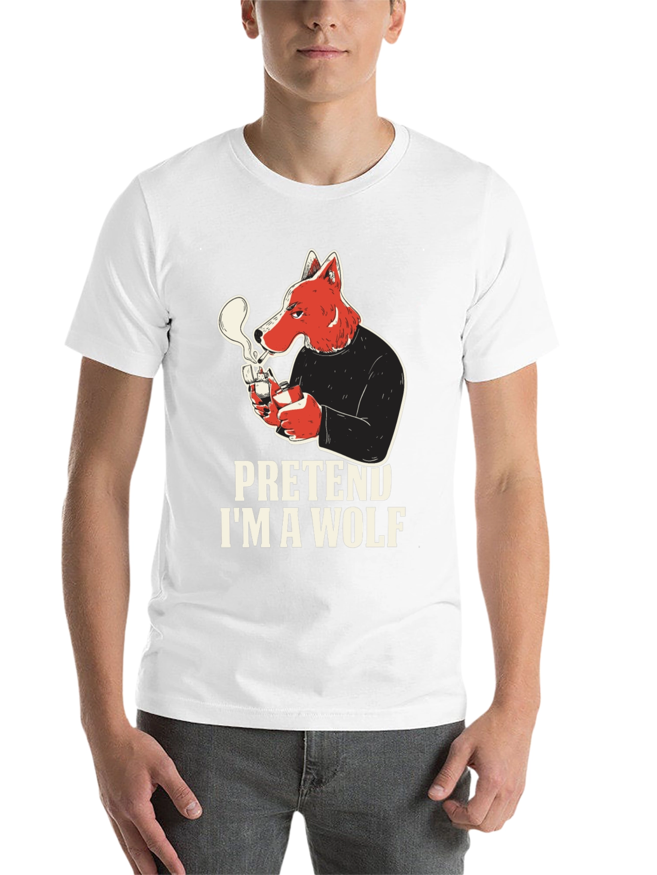 Black Pretend I'm A Wolf Graphic Tee view 14