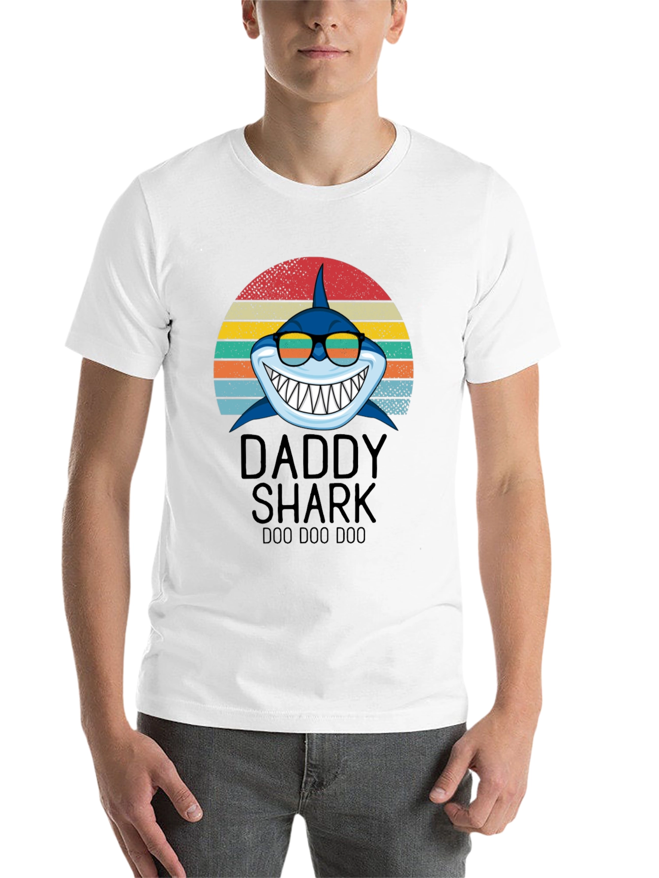 Black Daddy Shark Graphic T-Shirt view 14