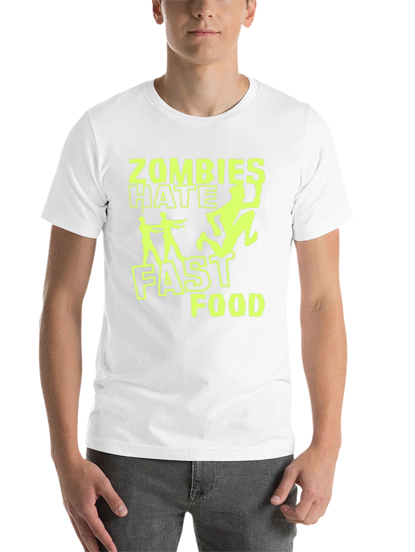 Black Zombies Hate Fast Food Graphic T-Shirt - Black view 14
