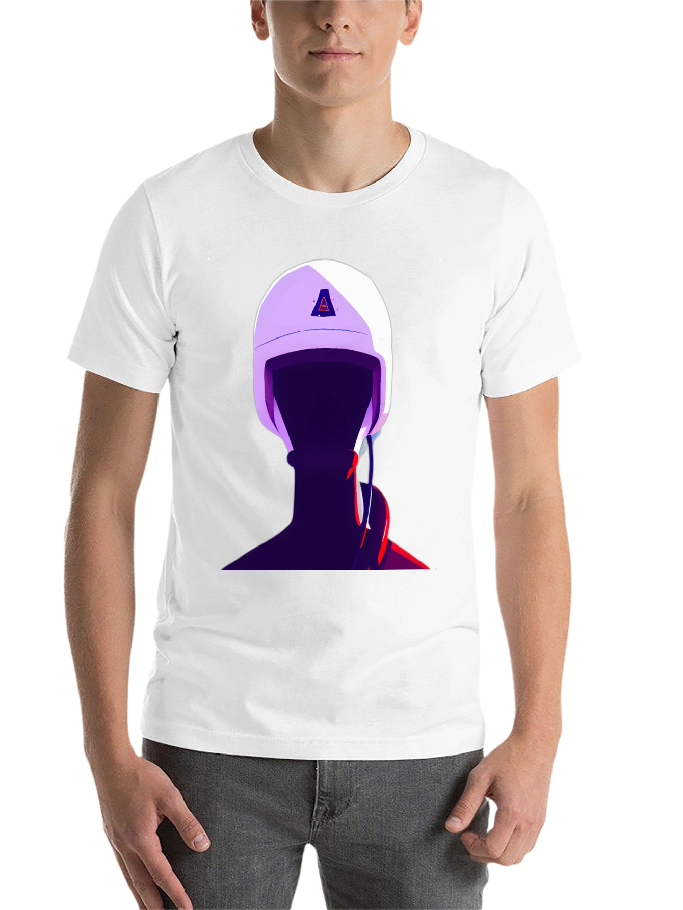 Black Abstract Helmet Graphic Tee - Stylish Menswear view 14