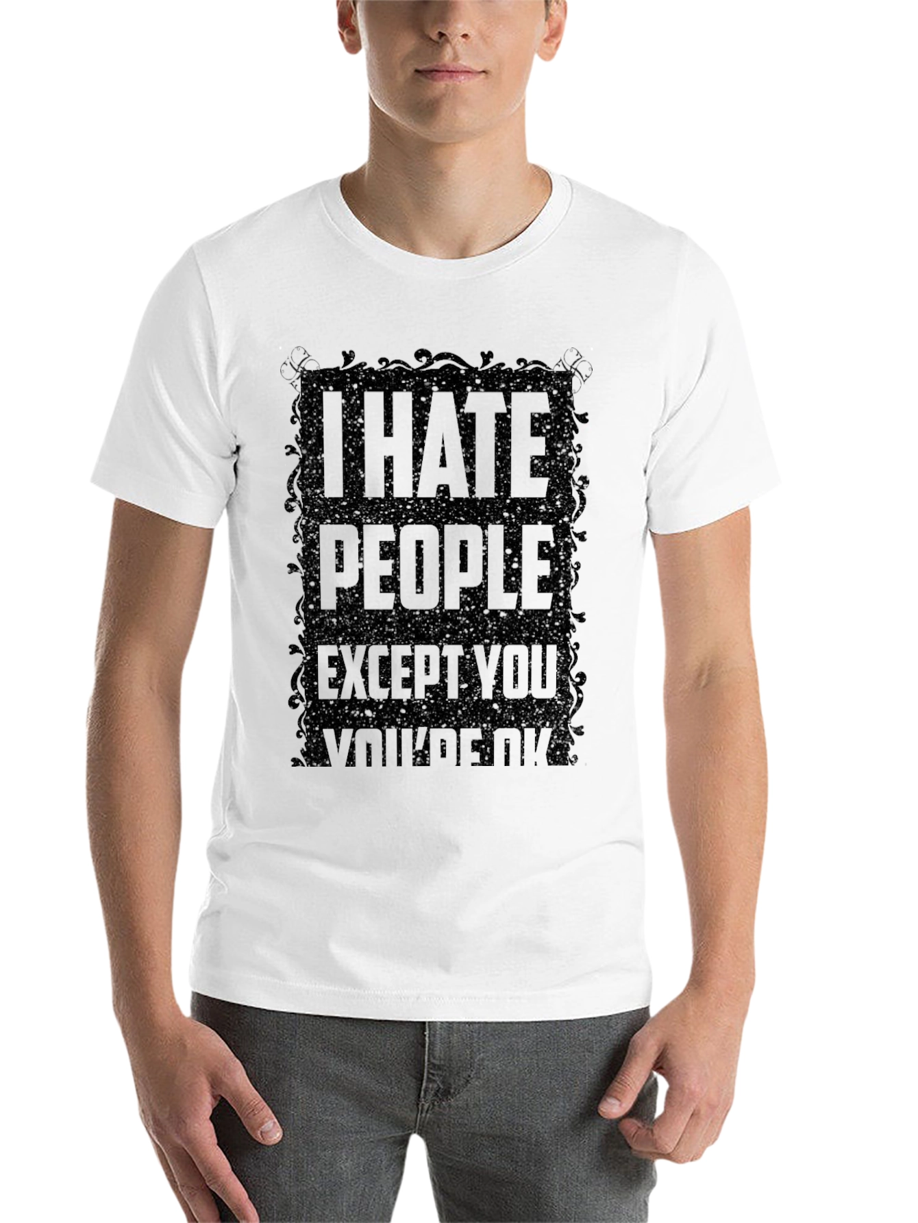 Black I Hate People T-Shirt - Sarcastic Humor Tee view 14