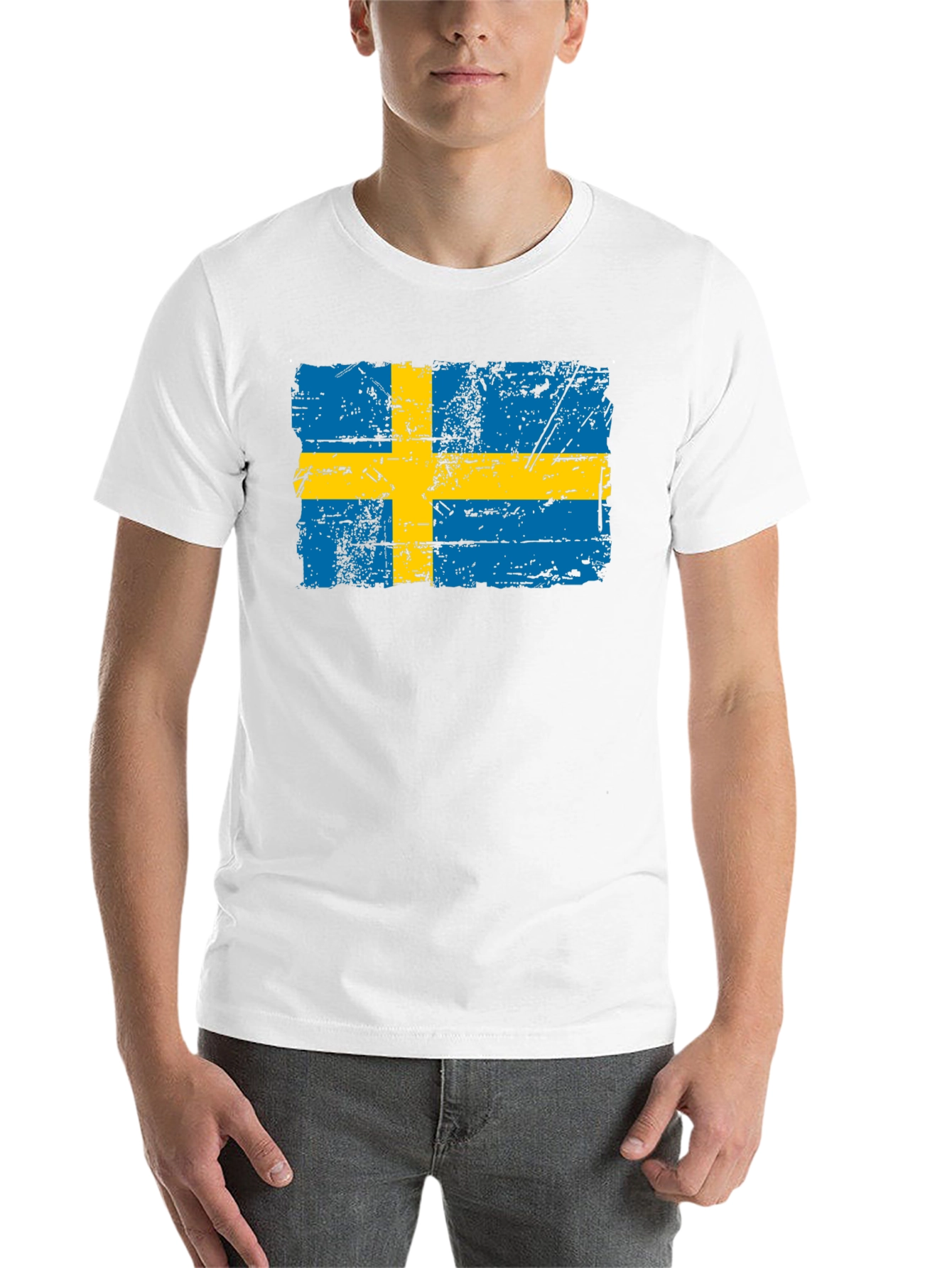 Black Sweden Flag Distressed T-Shirt view 14