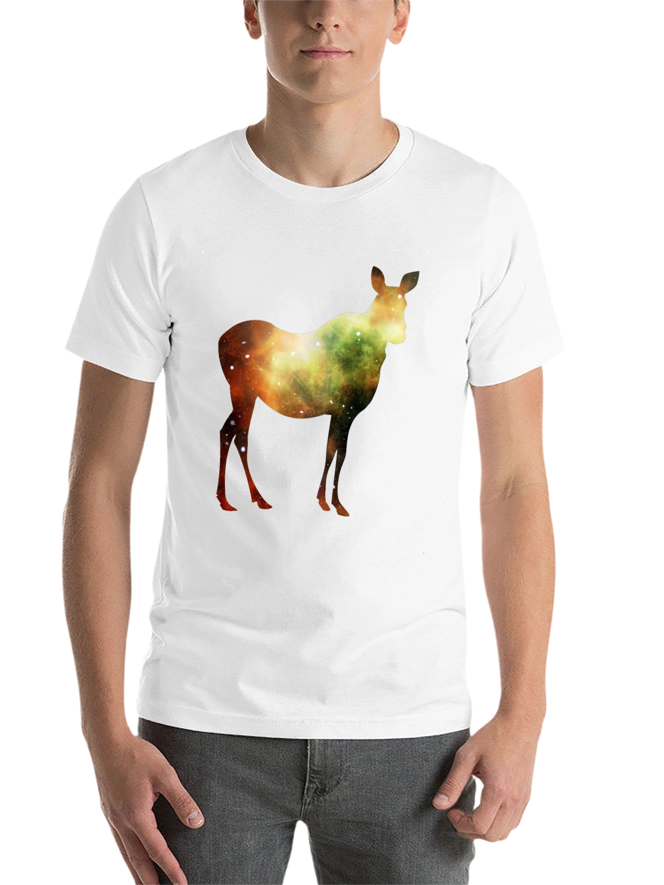 Black Galaxy Deer Graphic T-Shirt - Stylish & Unique view 14