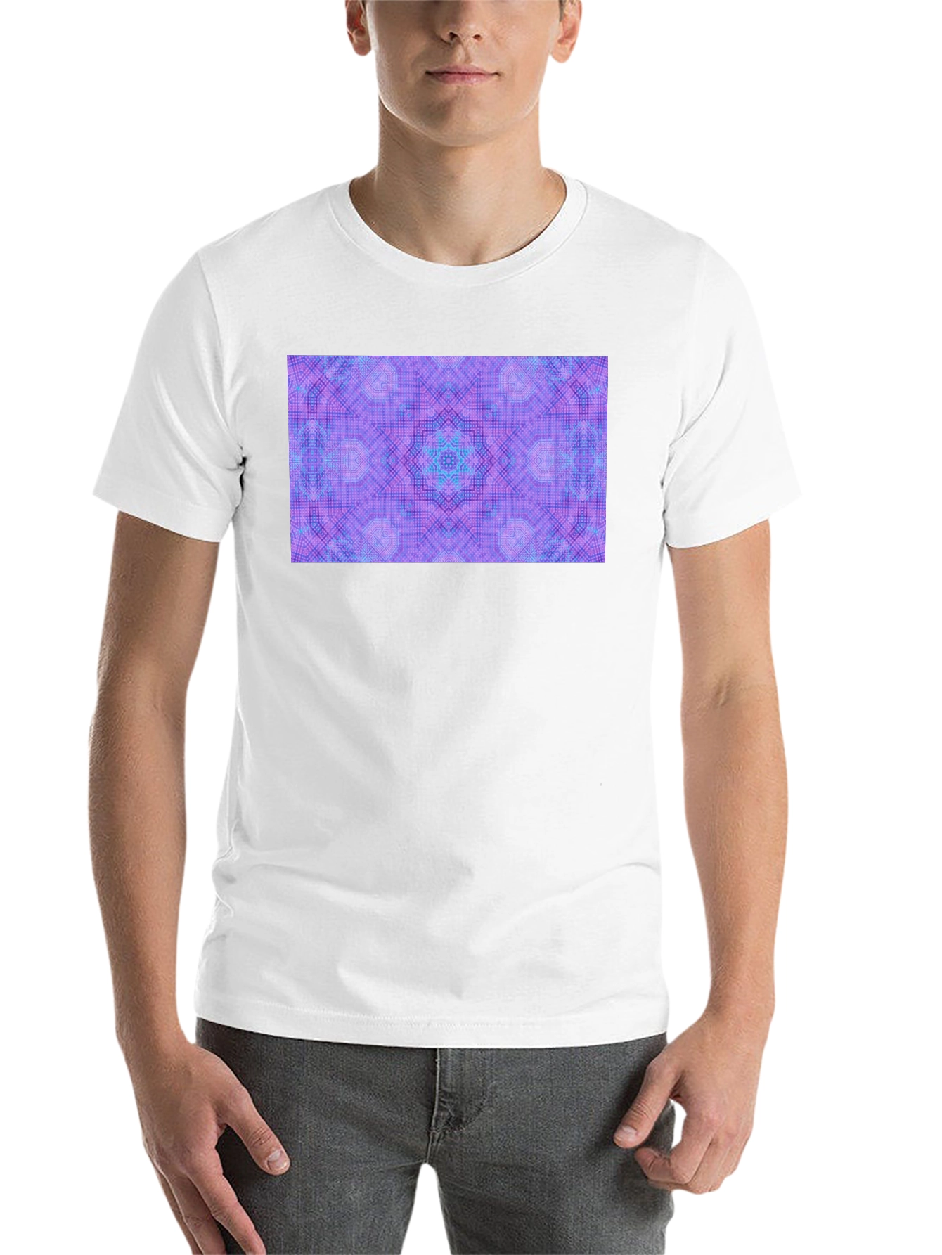 Black Kaleidoscope Pattern T-Shirt - Unisex view 14