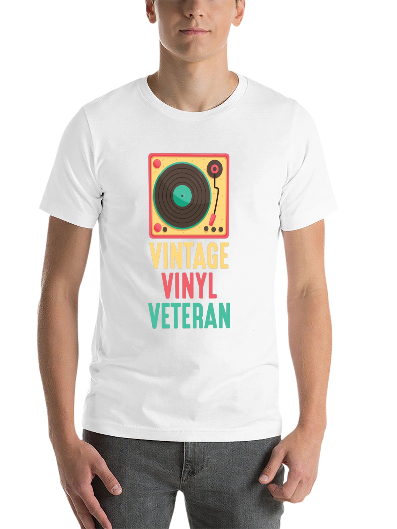 Black Vintage Vinyl Veteran Graphic Tee view 14