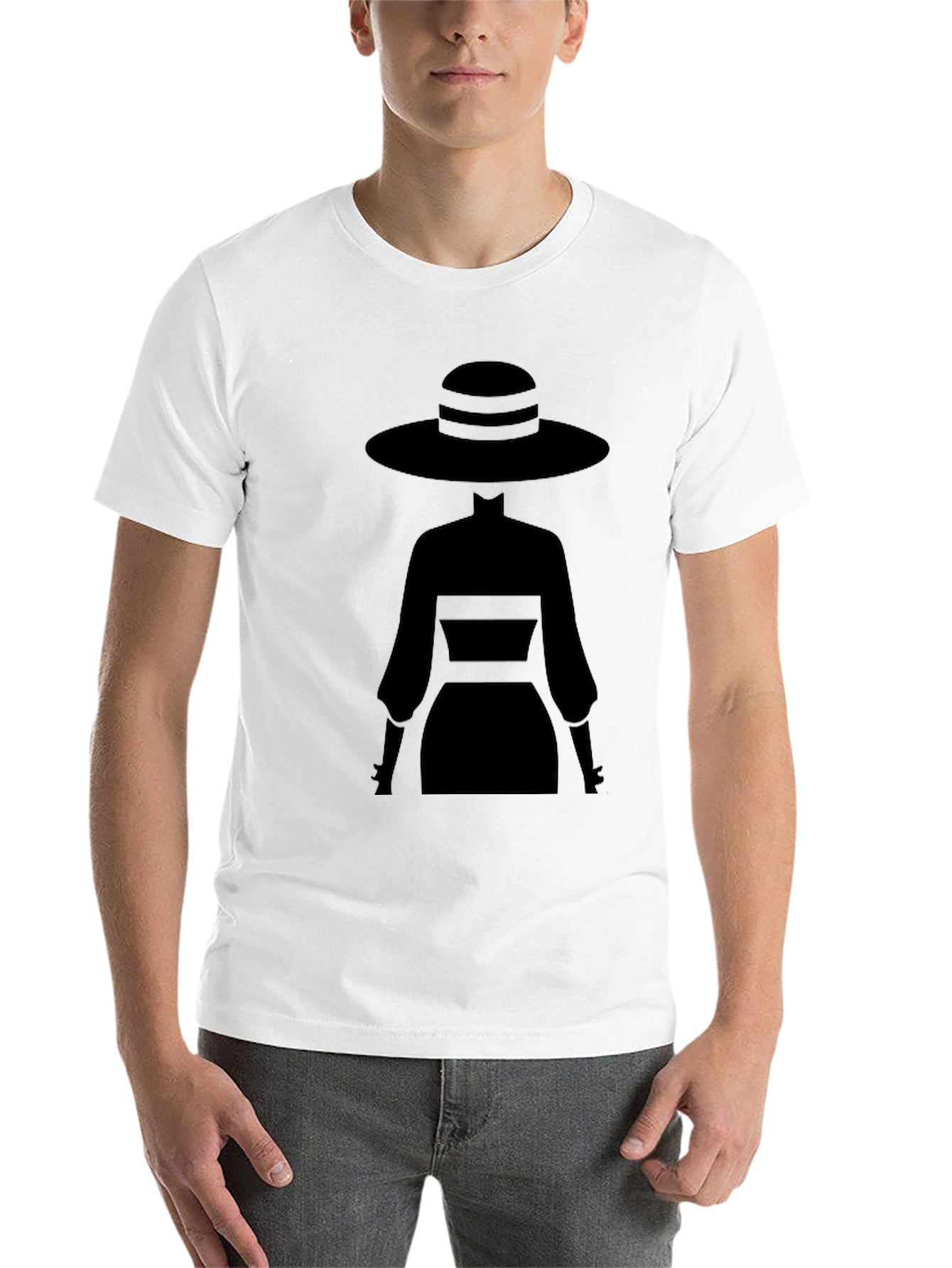 Black Elegant Silhouette Tee - Mystery Woman Style view 14