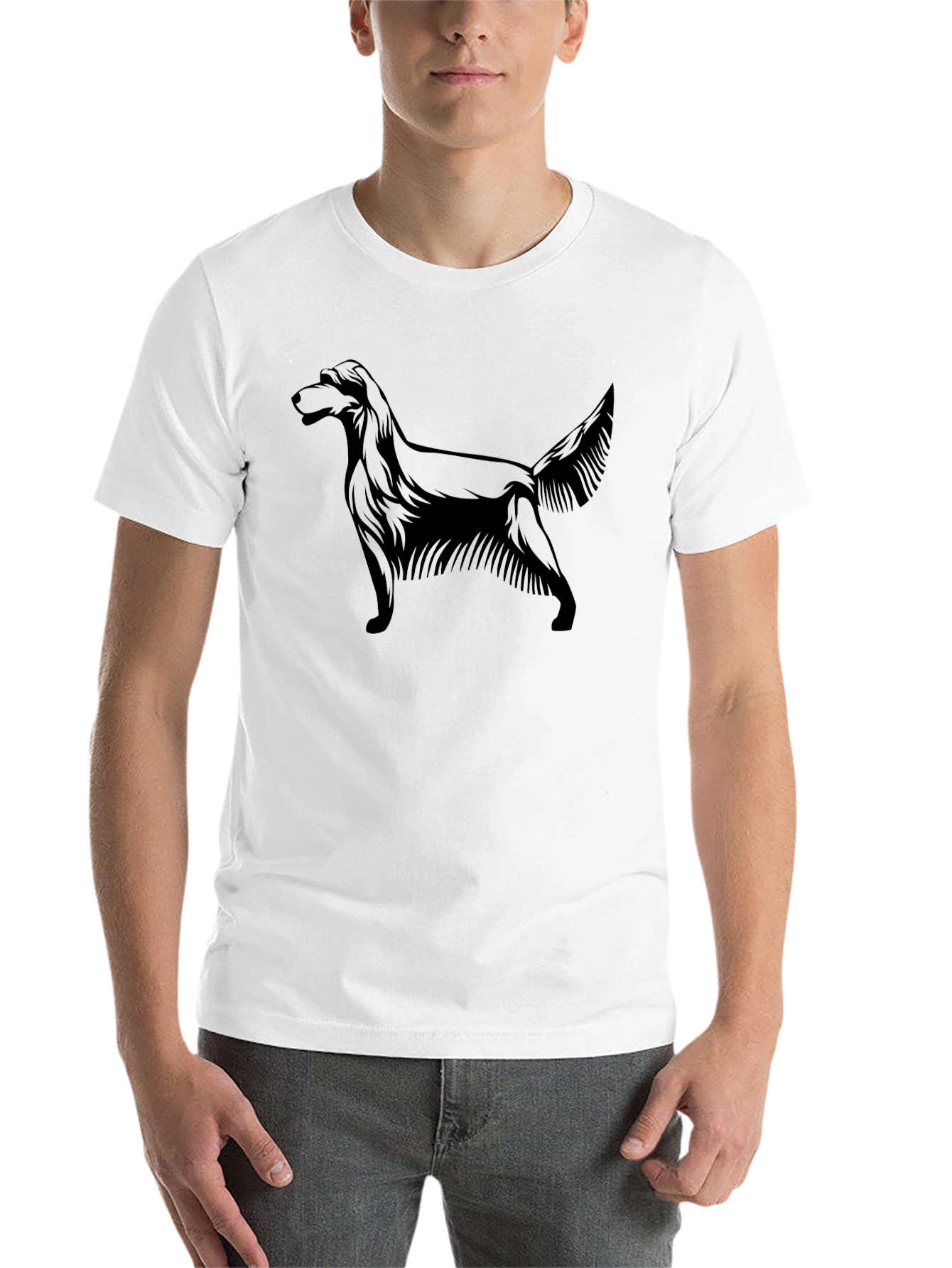 Black Dog Silhouette Graphic T-Shirt - Men's - 14
