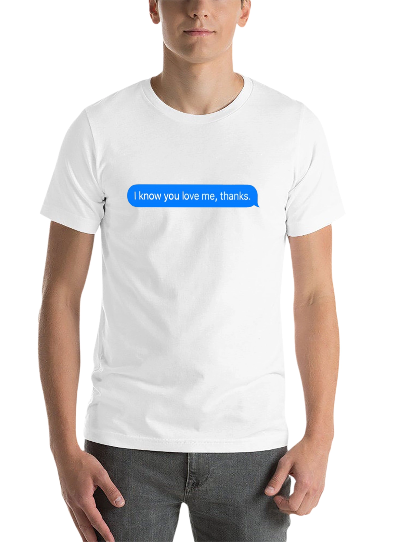 Black Humorous "I Know You Love Me" Text Bubble Black T-Shirt view 14