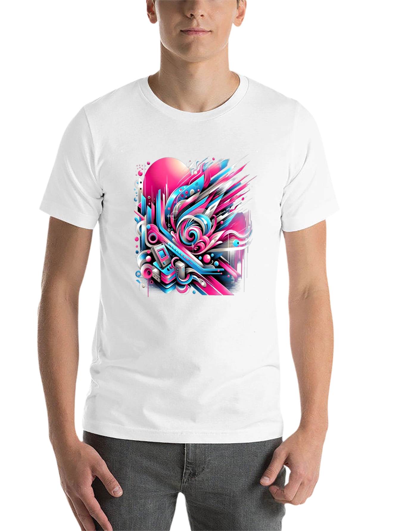 Black Retro Wave Graphic Tee view 14