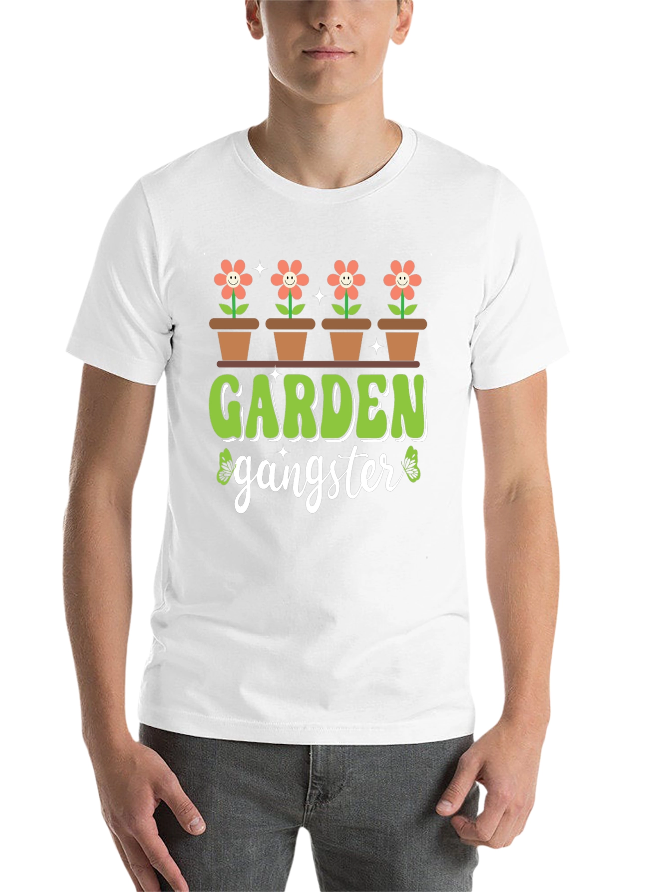 Black Garden Gangster T-Shirt - Floral Design view 14