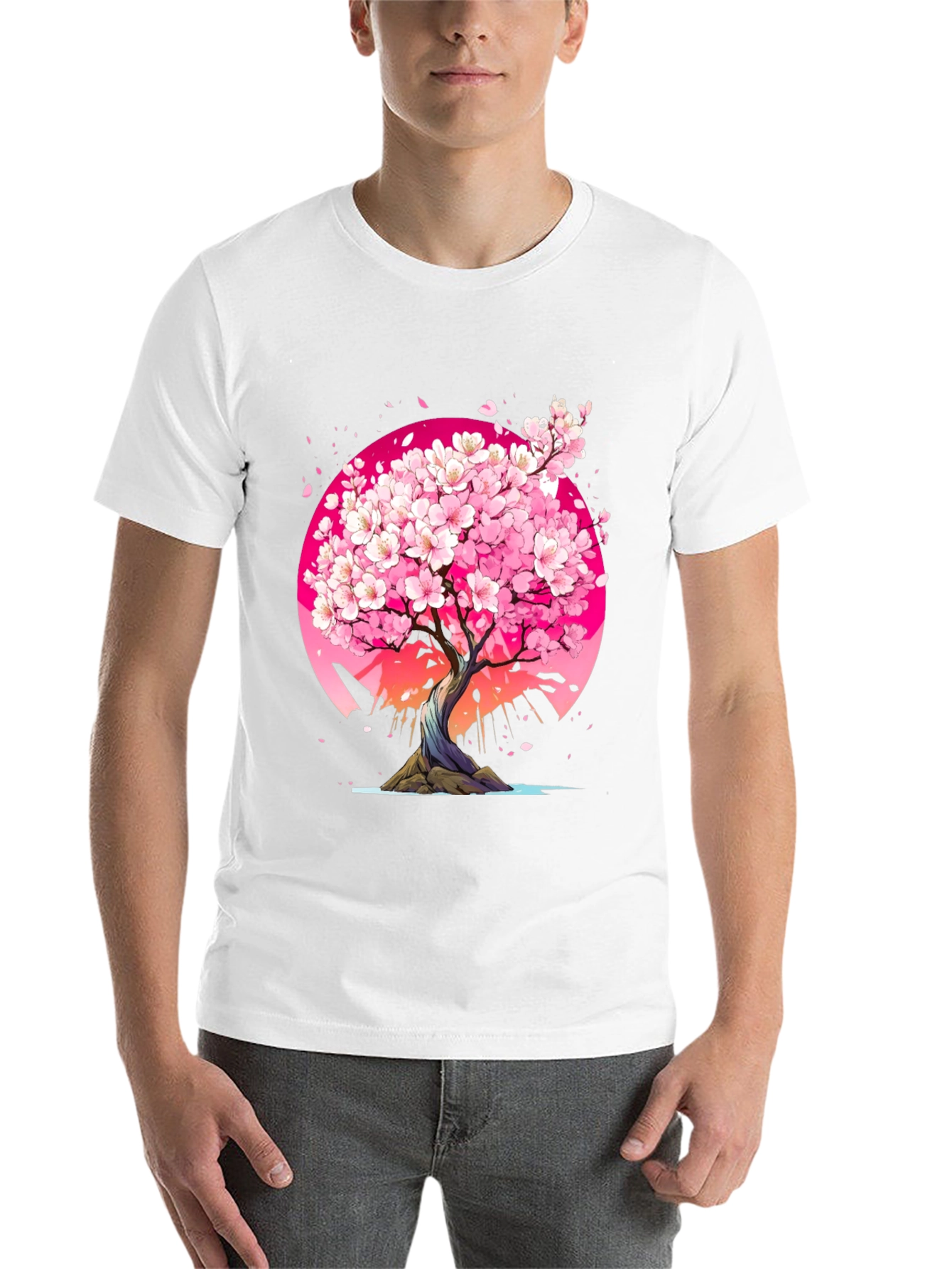 Black Cherry Blossom Tree Graphic Tee - Black view 14