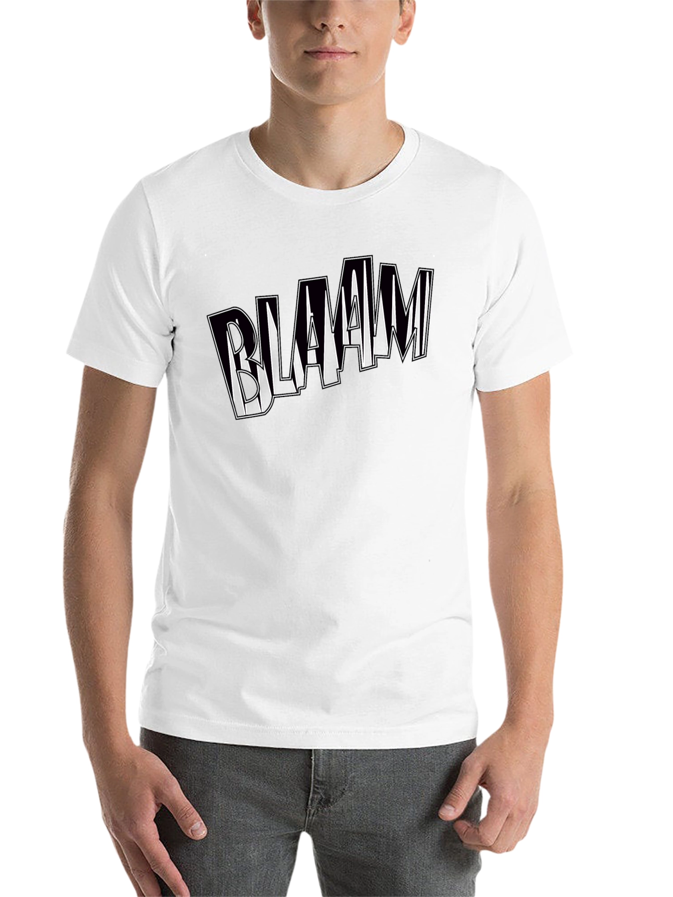 Black Bold Graphic Tee - BLAAMM Design, Soft Cotton Blend view 14