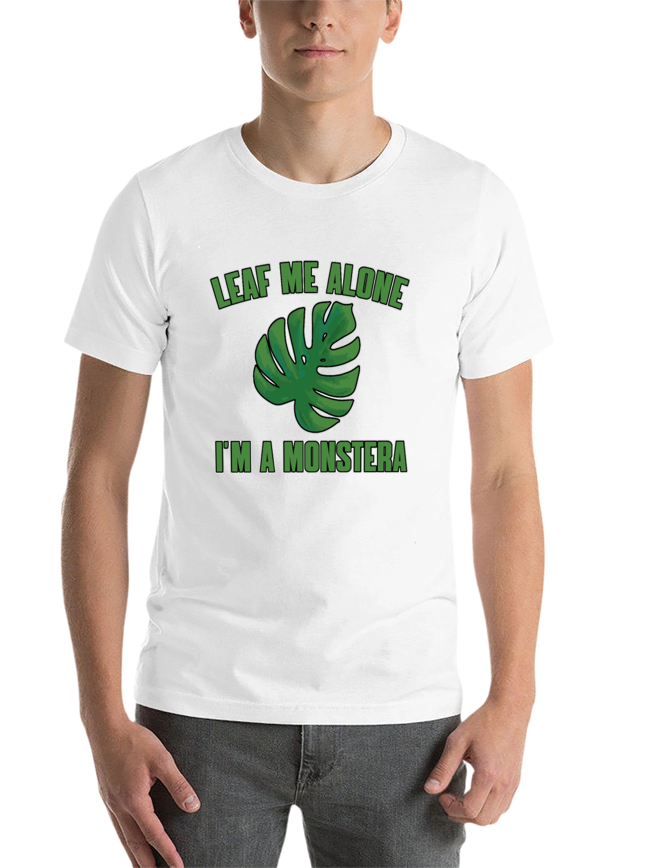 Black Leaf Me Alone Monstera Graphic T-Shirt view 14