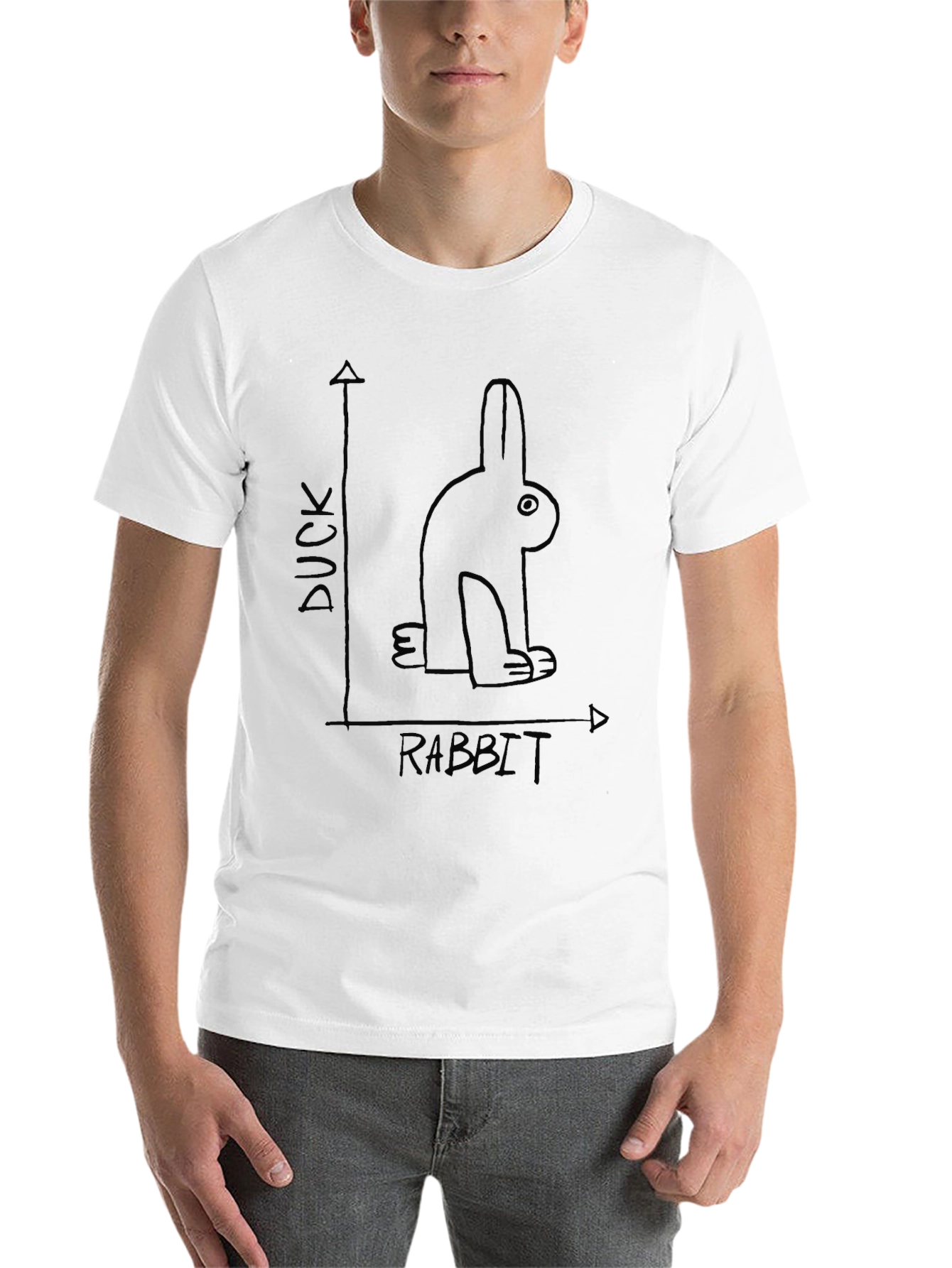 Black Duck Rabbit Illusion Graphic T-Shirt view 14
