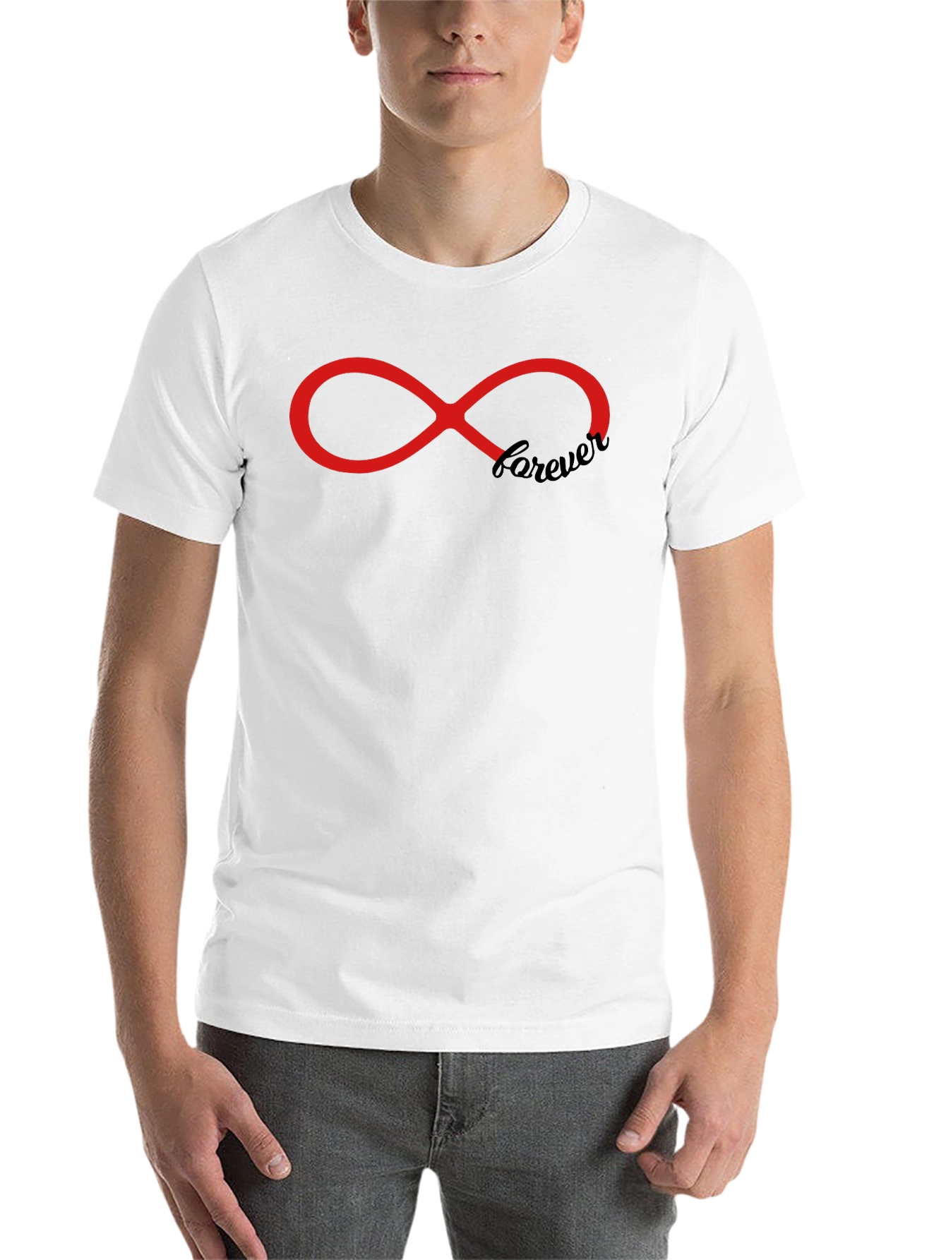 Black Forever Infinity Symbol Graphic Print T-Shirt - Unisex view 14