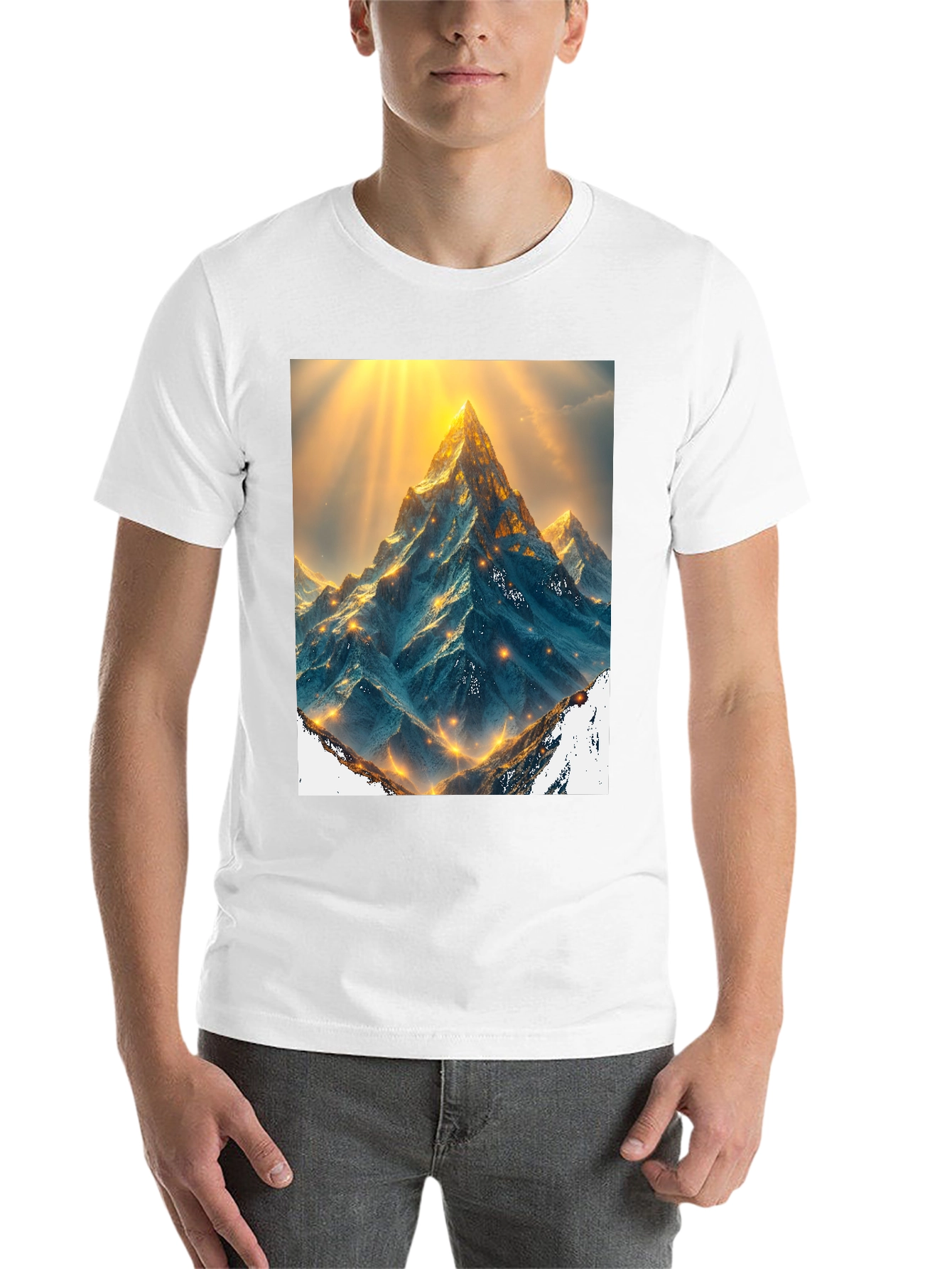 Black Mountain Peak Graphic Tee - Black Cotton Blend view 14