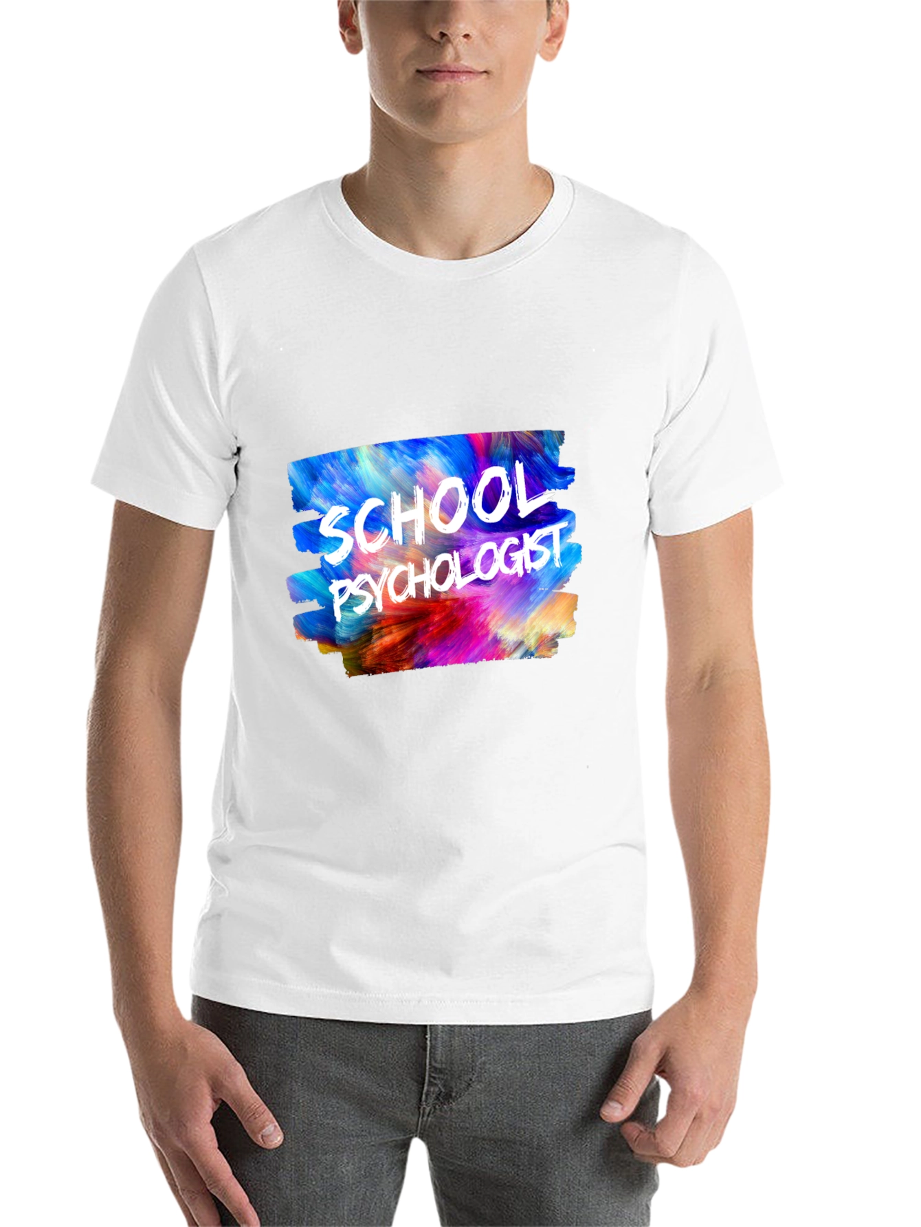Black School Psychologist T-Shirt - Colorful Design view 14