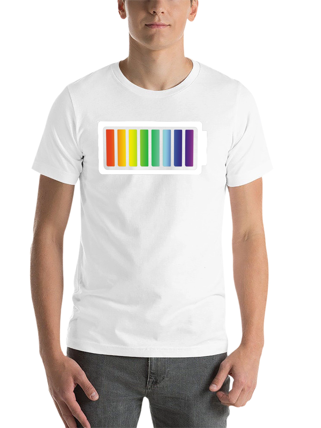 Black Rainbow Battery T-Shirt - Prideful Charge view 14