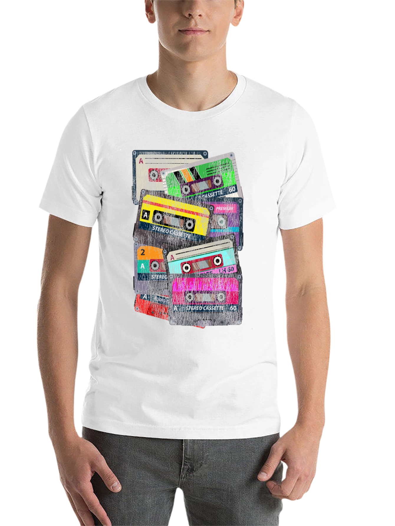 Black Retro Cassette Tape Graphic T-Shirt view 14
