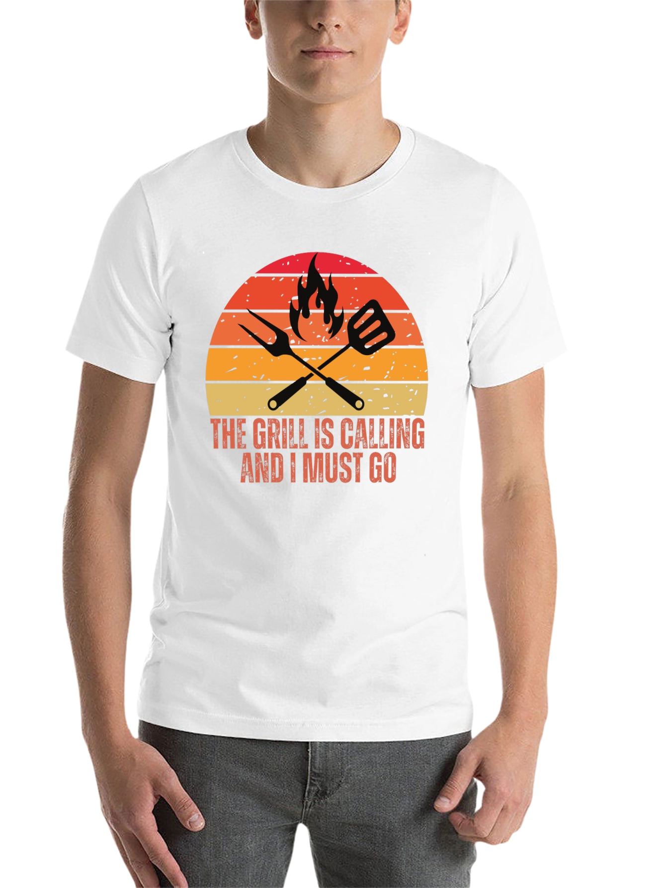 Black The Grill is Calling T-Shirt view 14