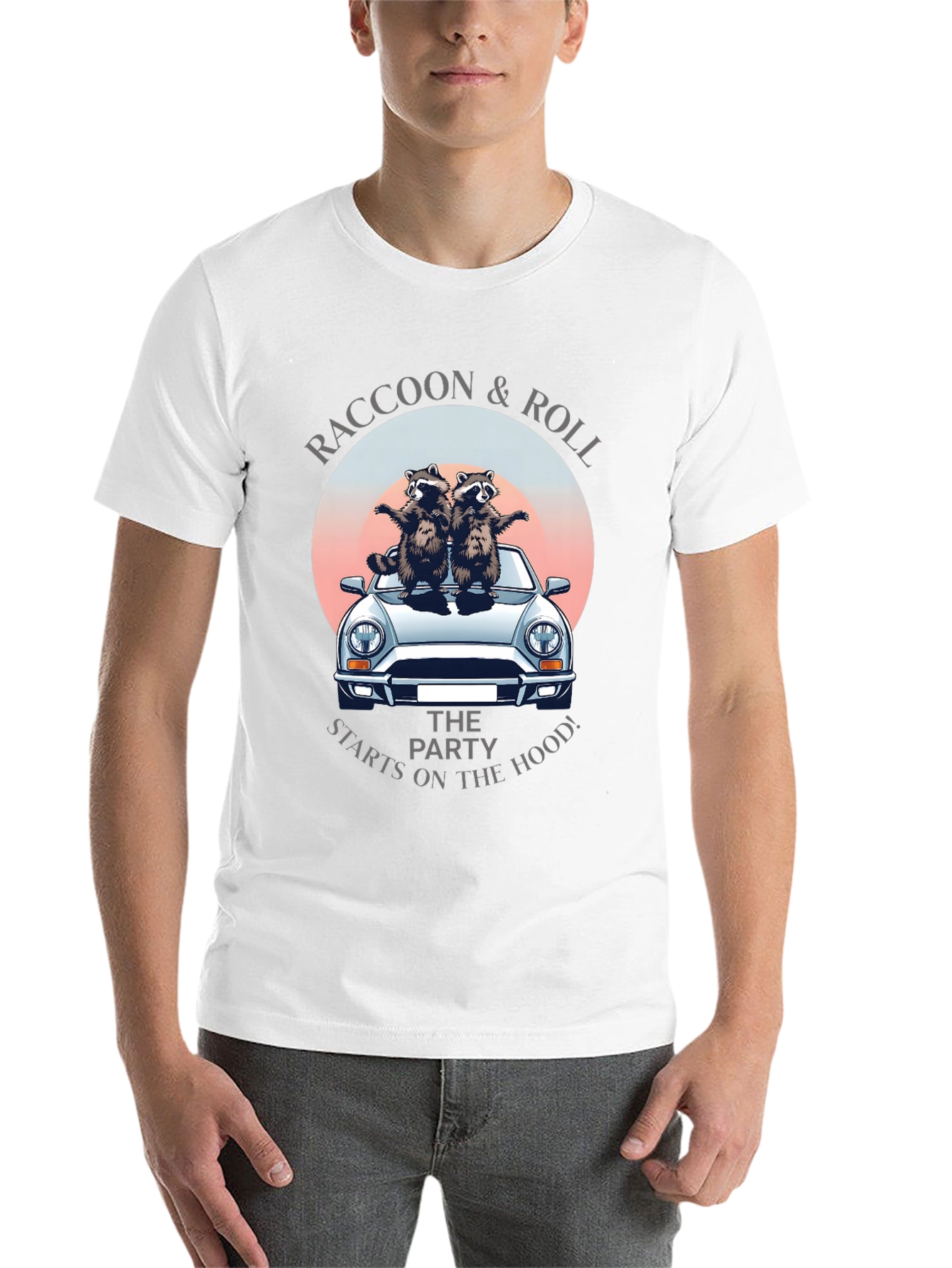 Black Raccoon & Roll Tee - Party on the Hood view 14