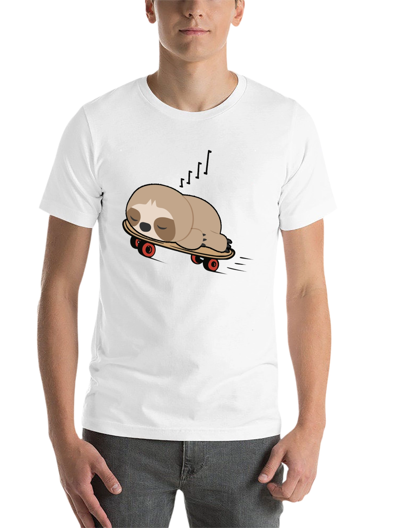 Black Sloth on Skateboard Graphic Tee - Unisex view 14