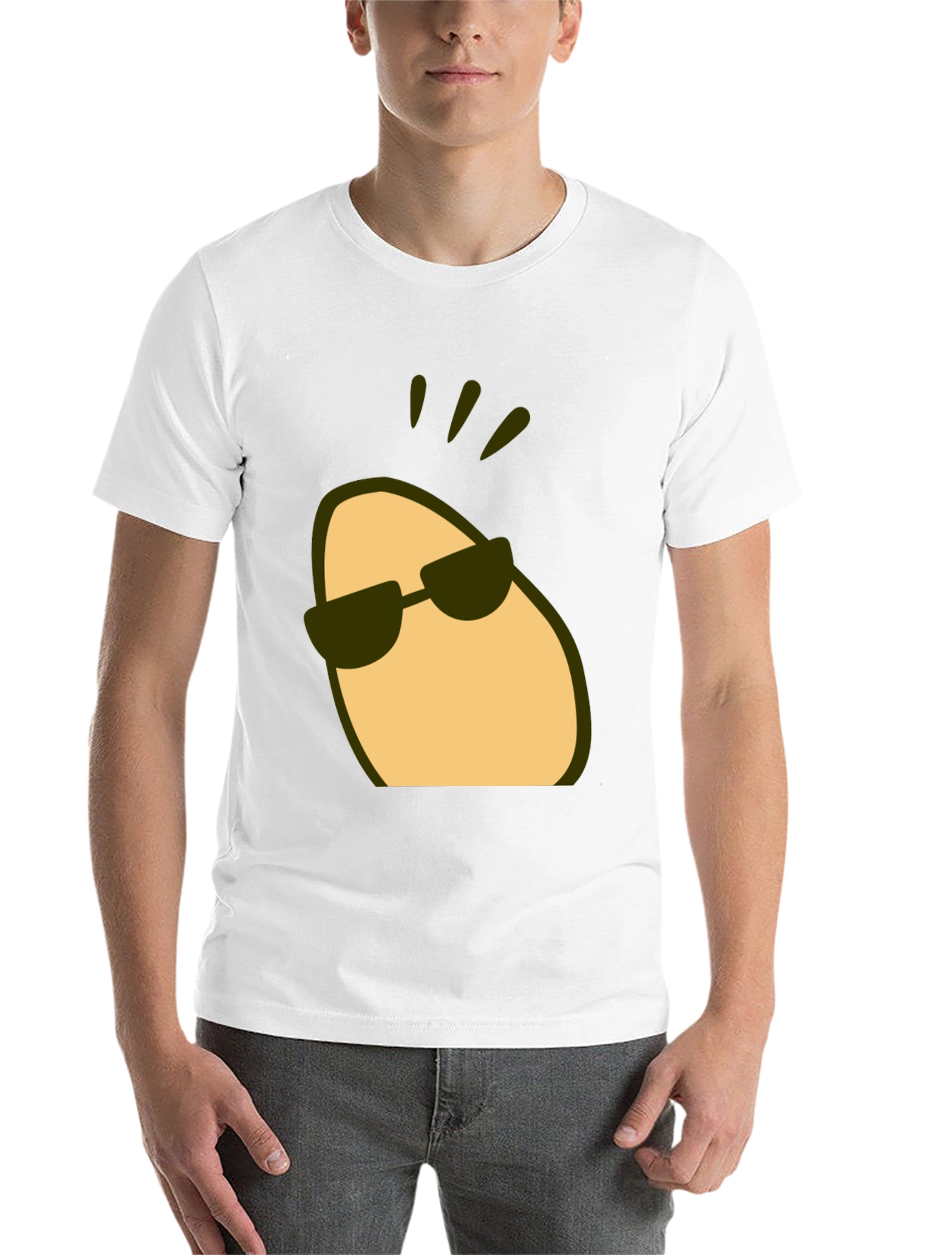 Black Cool Potato Tee - Funny Cartoon Graphic T-Shirt view 14