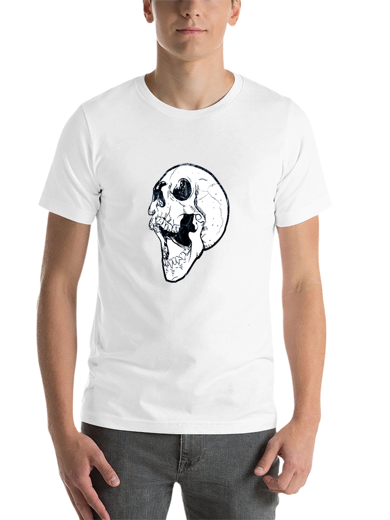 Black Skull Graphic Black T-Shirt view 14