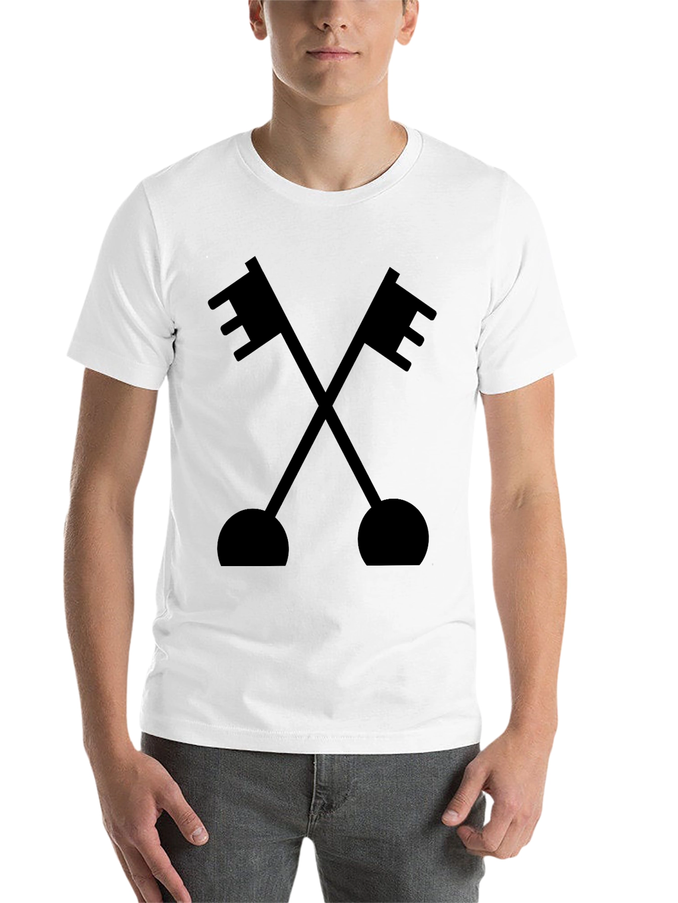 Black Crossed Keys Graphic Tee - Classic Black T-Shirt view 14