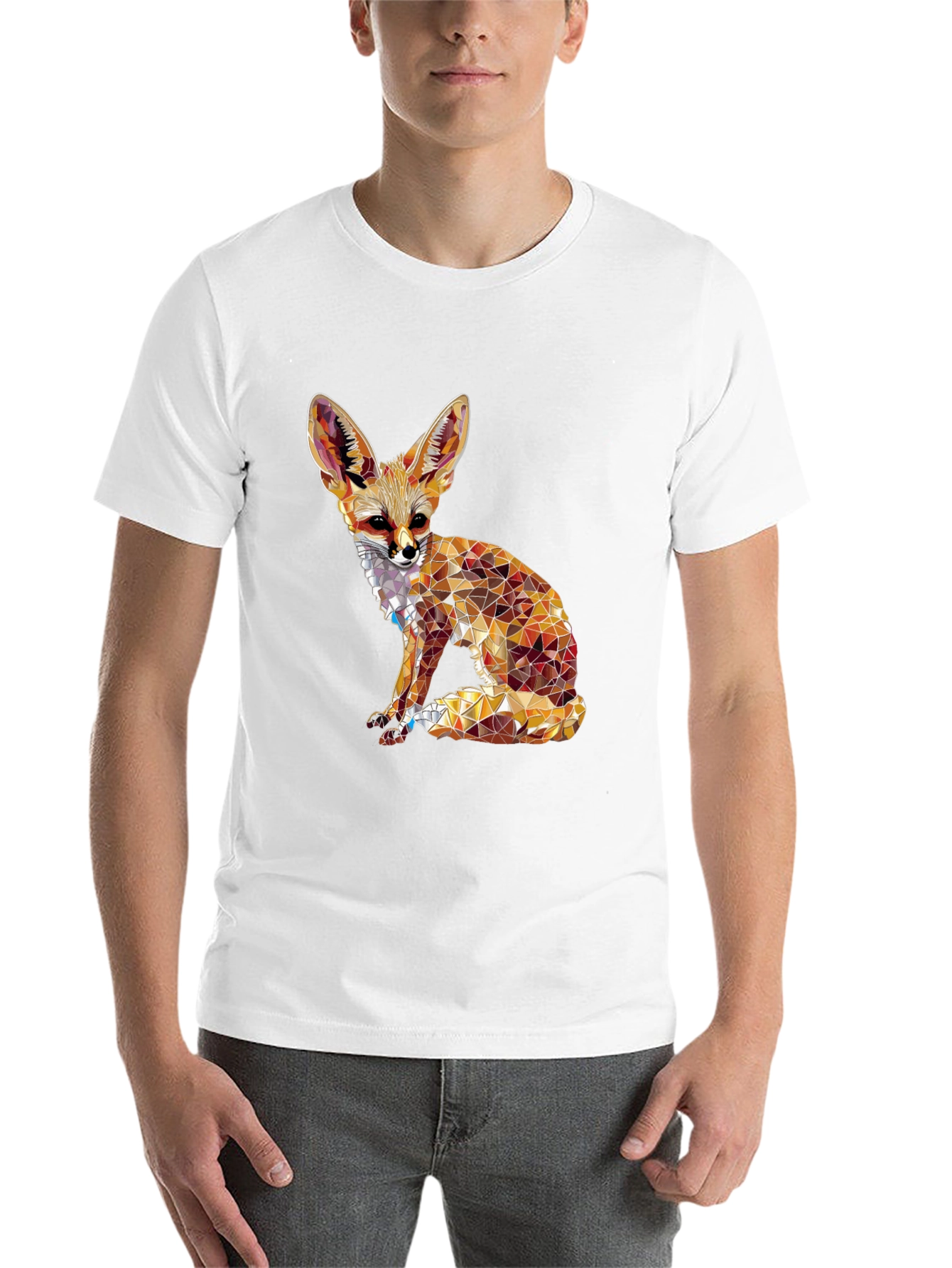 Black Geometric Fox Graphic Tee - Unique Animal Design view 14
