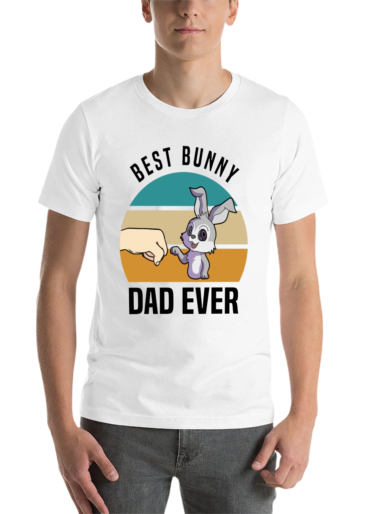 Black Best Bunny Dad Ever T-Shirt - Father's Day Tee view 14
