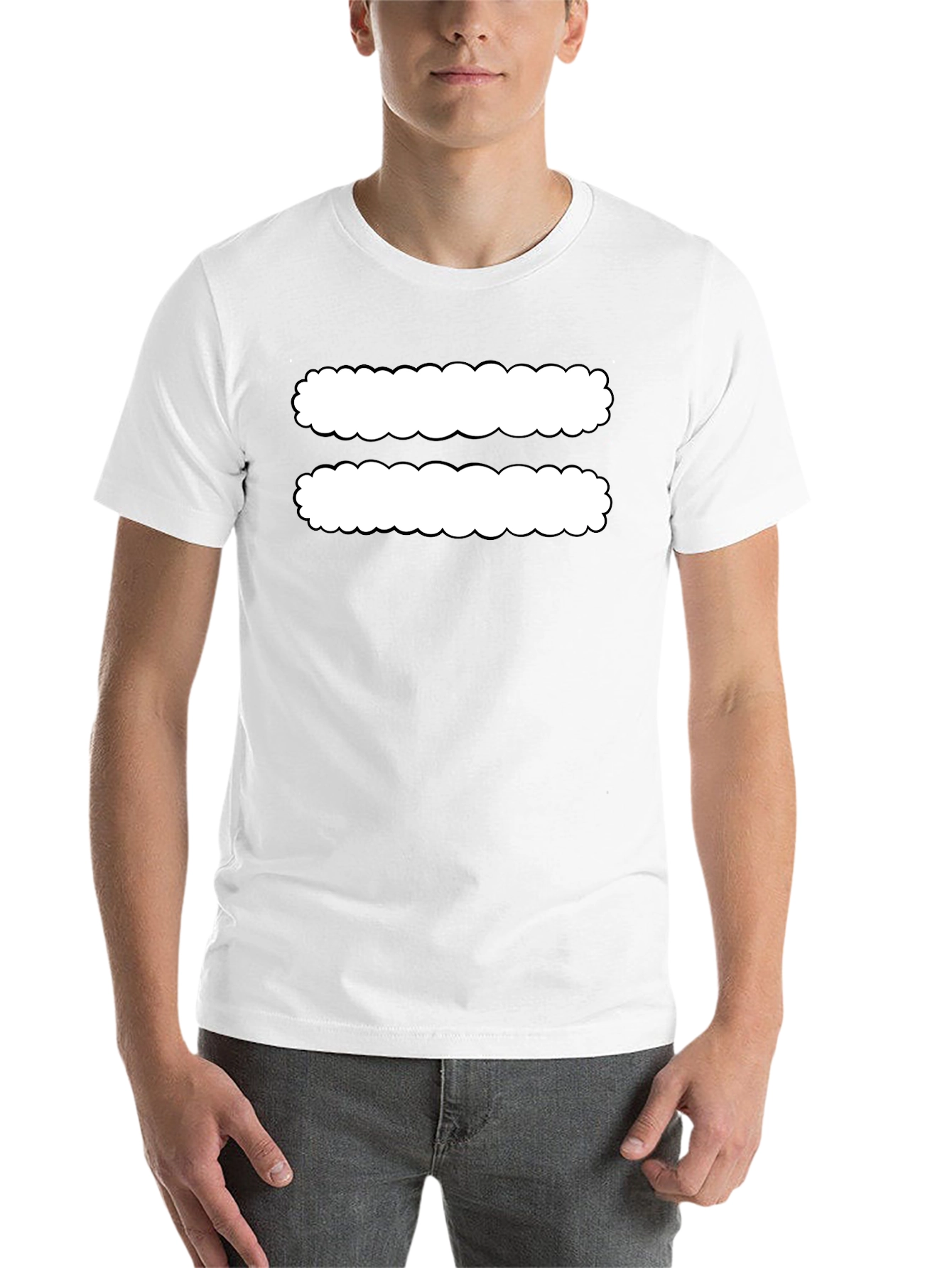 Black Black T-Shirt with White Equals Sign Design view 14