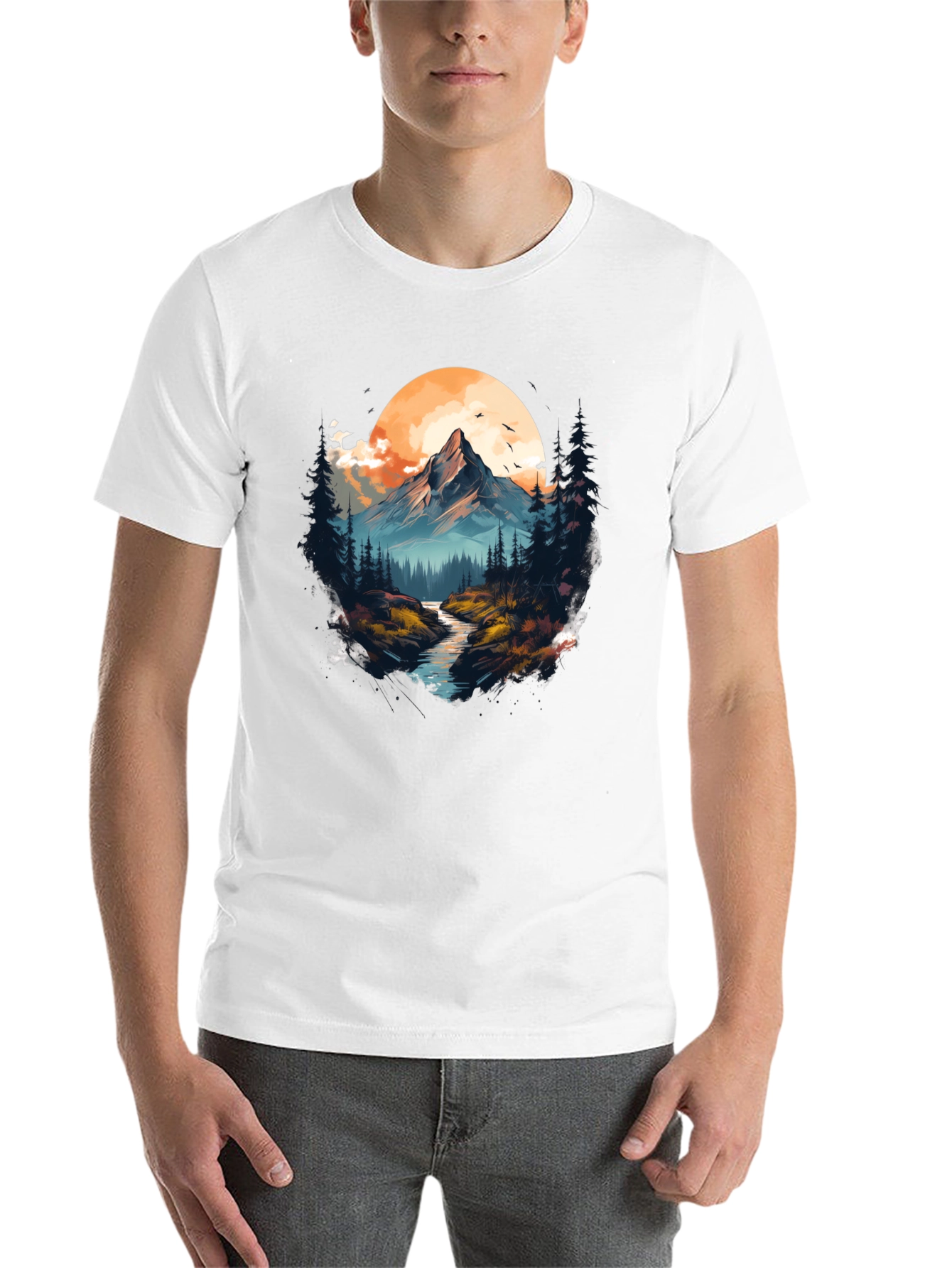 Black Mountain River Graphic T-Shirt - Nature Lover's Tee view 14