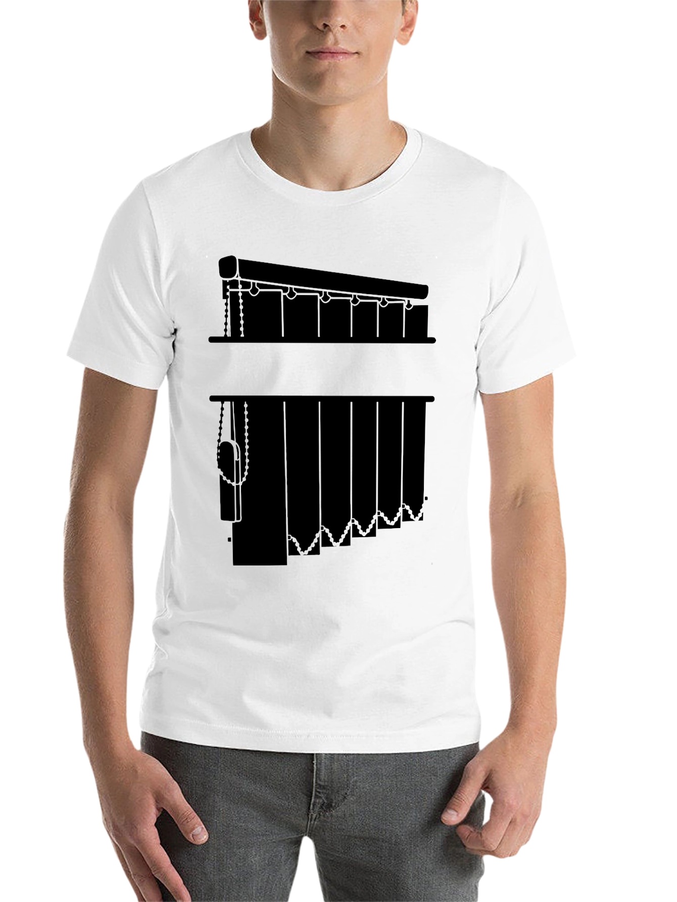 Black Vertical Blinds Graphic Tee - Novelty Window Covering Shirt view 14