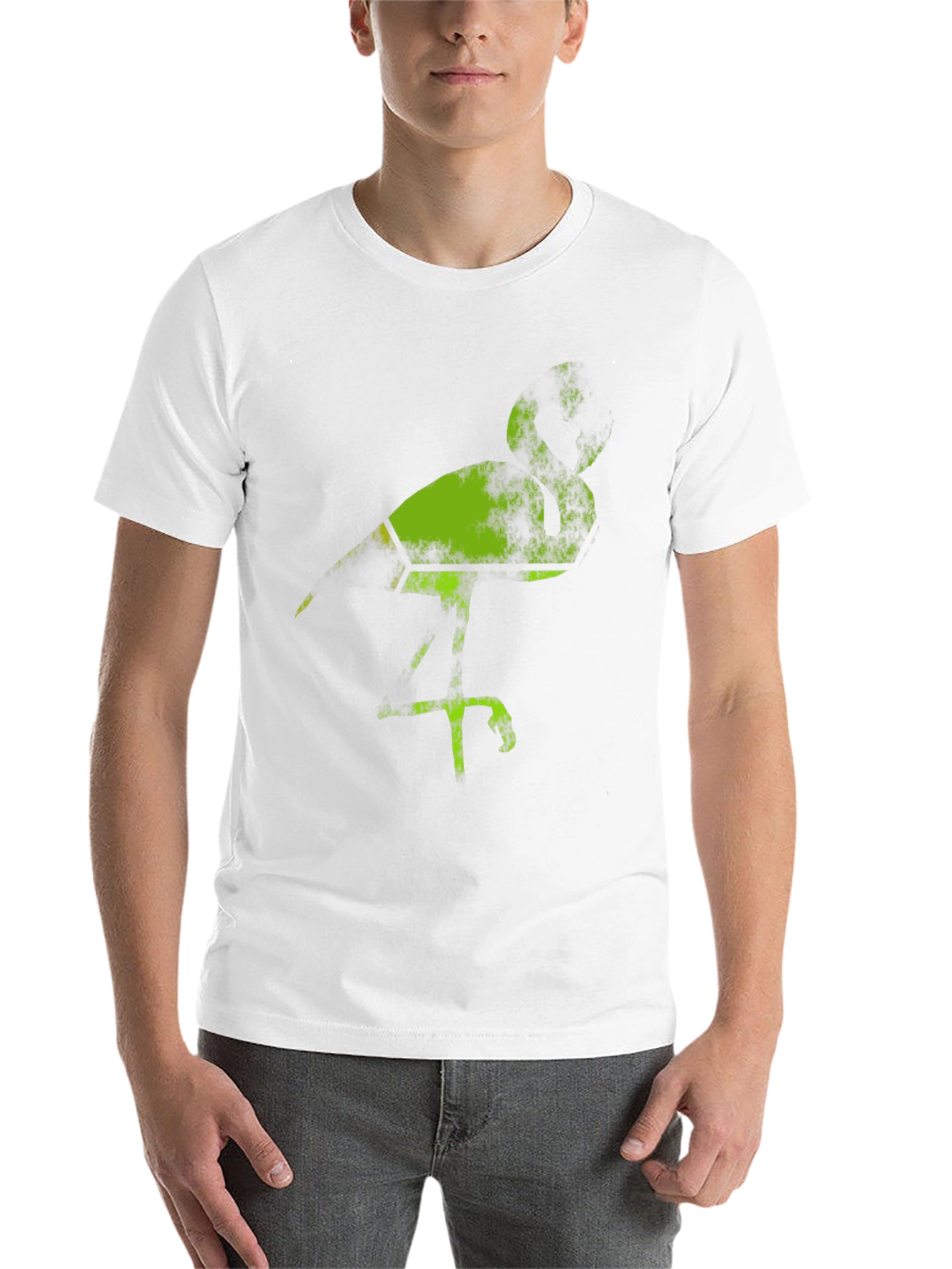 Black Green Bird Graphic Black T-Shirt view 14