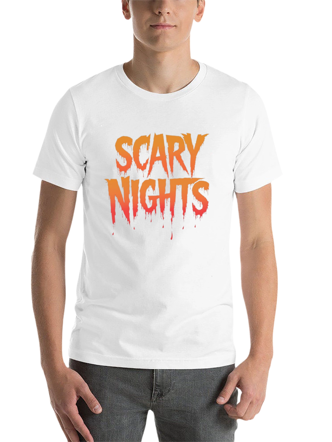 Black Scary Nights Graphic T-Shirt - Halloween Tee view 14