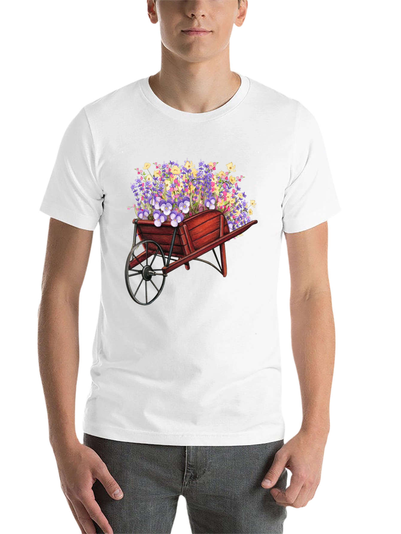 Black Floral Wheelbarrow Graphic Tee view 14