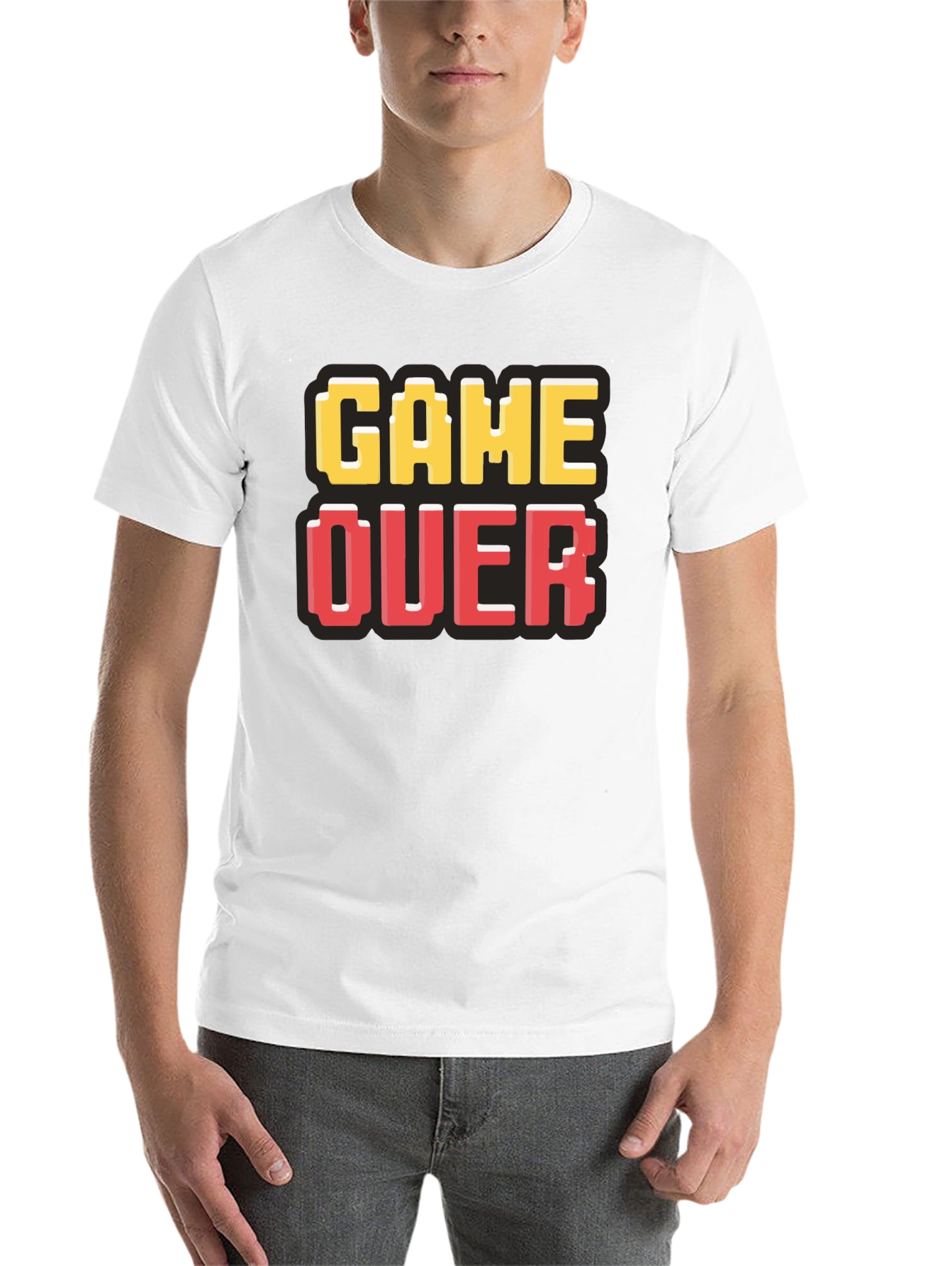 Black Game Over Pixel Art T-Shirt - Gamer Style view 14