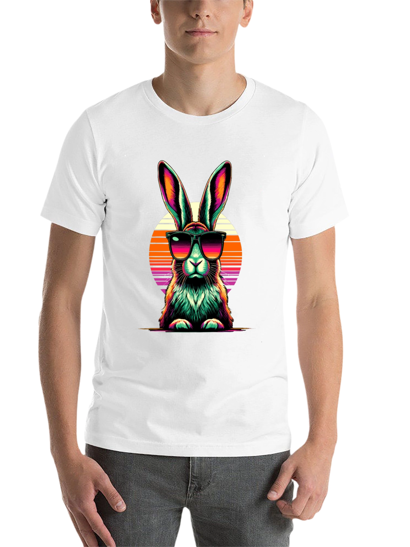 Black Retro Rabbit Graphic Tee view 14