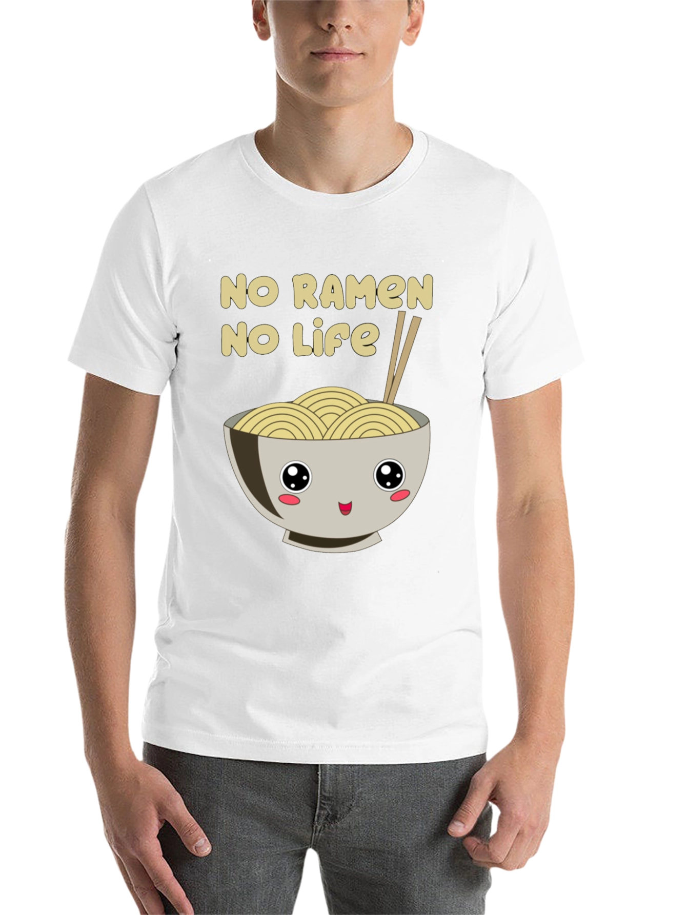 Black No Ramen No Life Black T-Shirt view 14