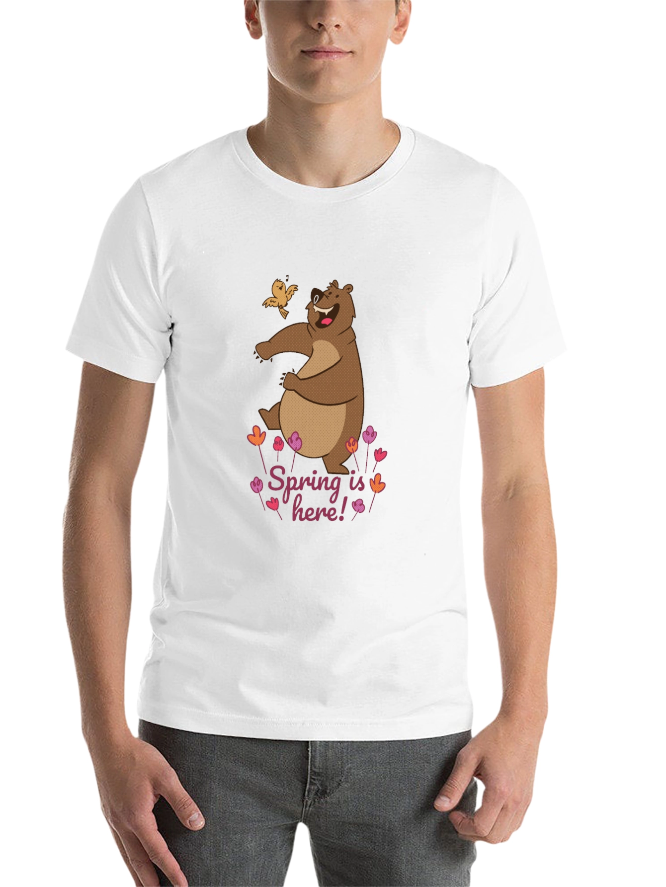 Black Spring Bear Graphic Tee - Nature Lover's T-Shirt view 14