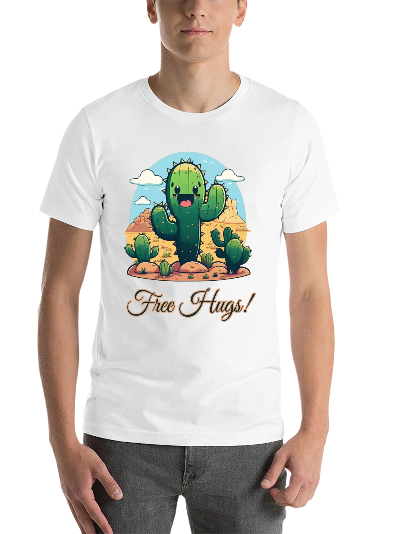 Black Free Hugs Cactus T-Shirt - Desert Fun! view 14