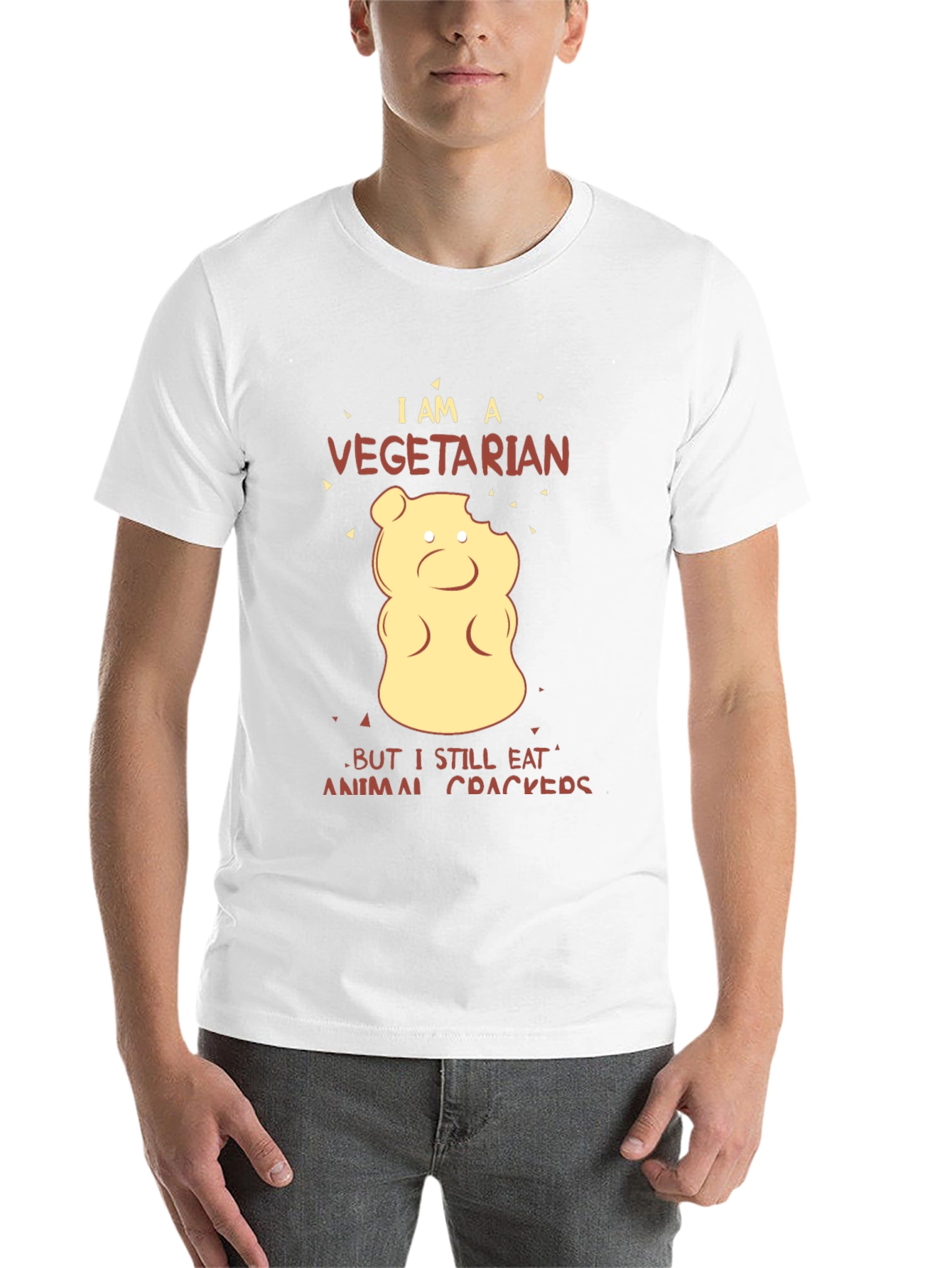 Black Vegetarian Animal Cracker T-Shirt view 14
