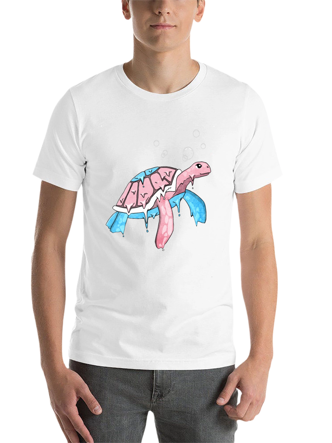 Black Transgender Pride Turtle T-Shirt view 14