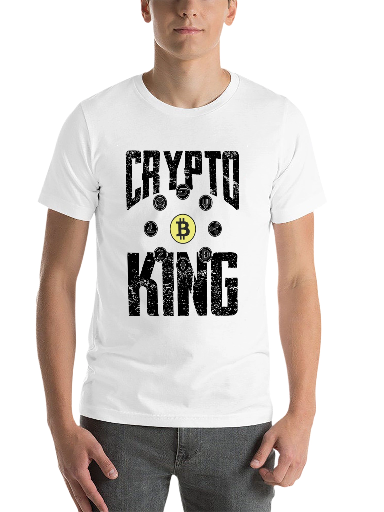 Black Crypto King Graphic Tee - Bitcoin & Altcoins view 14