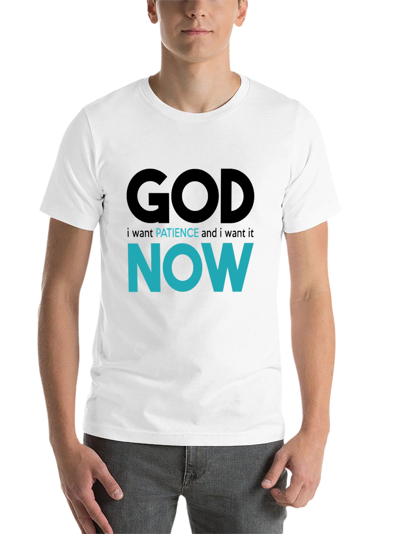 Black God Patience Now Graphic Tee - Soft Cotton T-Shirt view 14