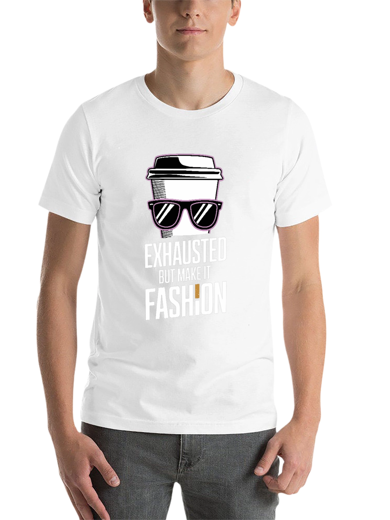 Black Exhausted But Make It Fashion T-Shirt view 14