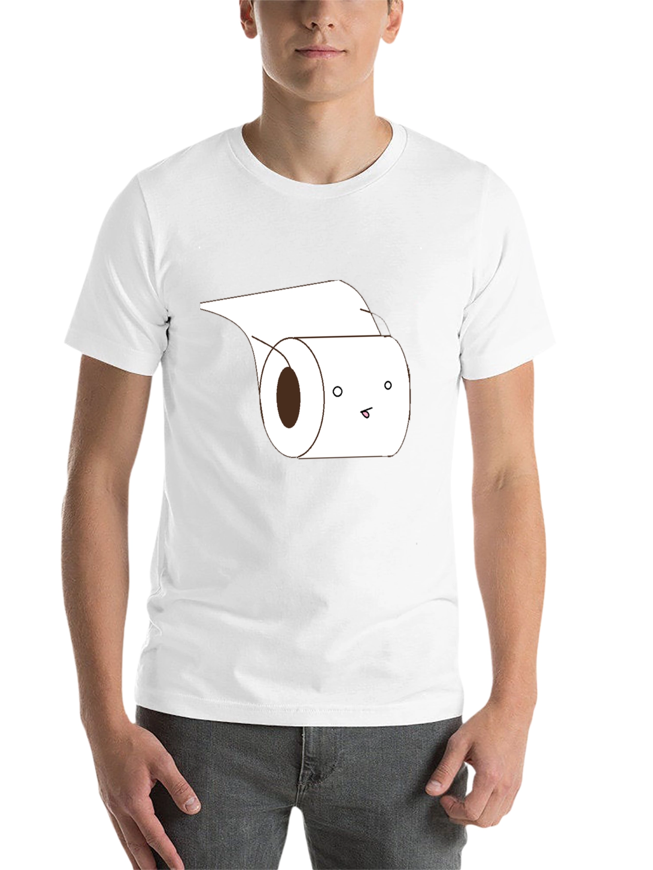 Black Funny Toilet Paper Roll Graphic Tee - Black view 14